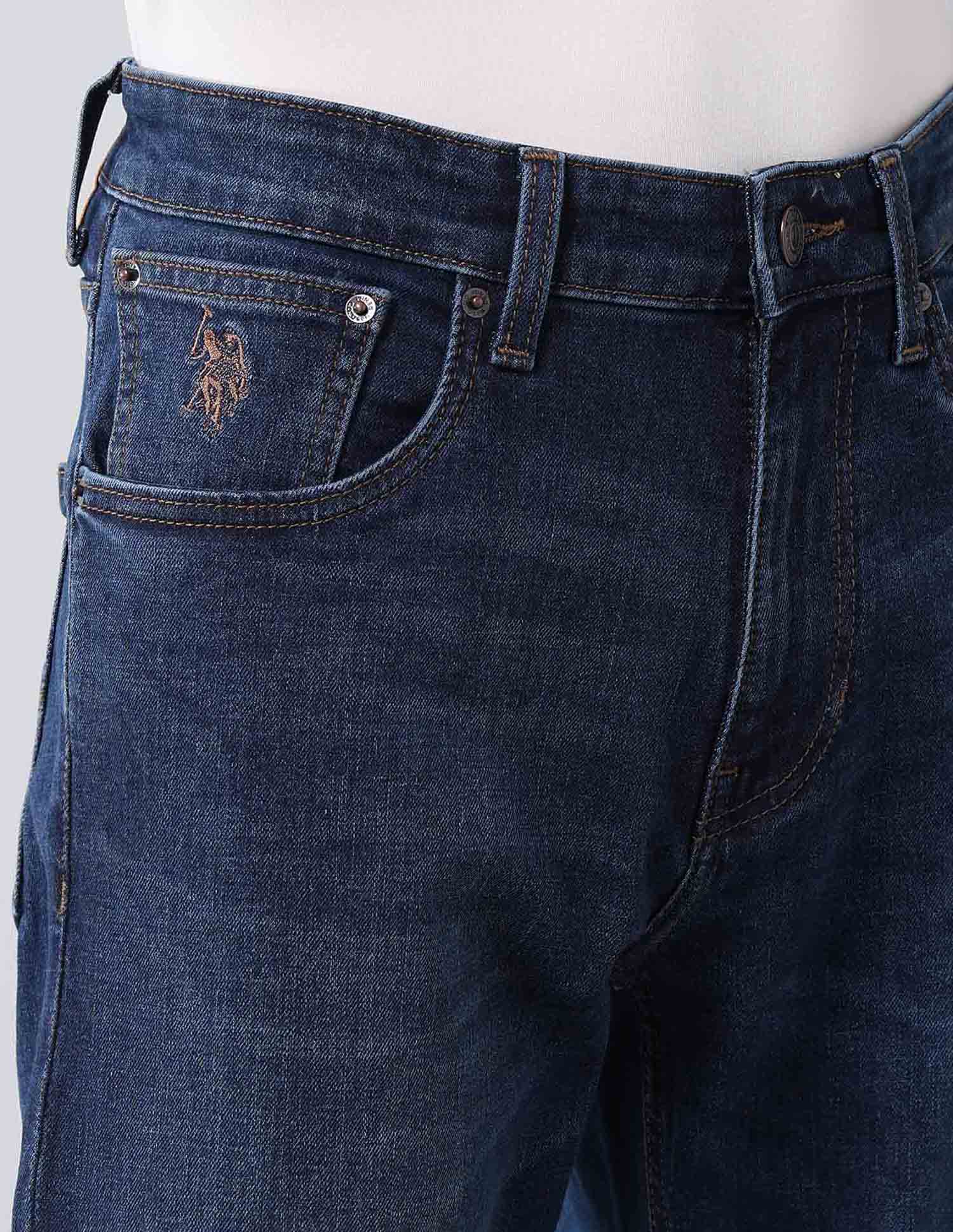 Harold Slim Straight Fit Blue Vintage Jeans Medium Wash - U.S. Polo Assn. India | Large