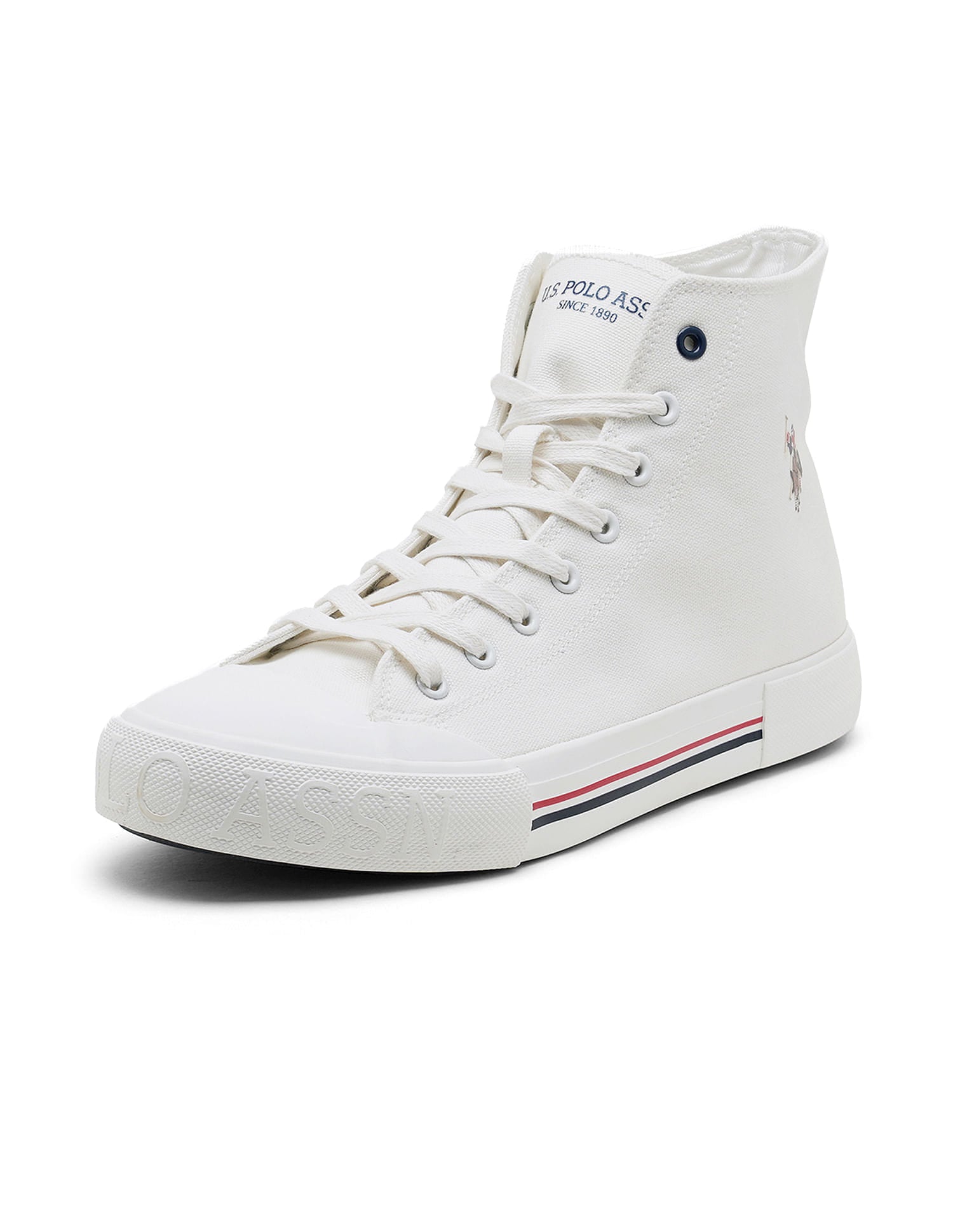 Men Vlair 2.0 Canvas Mid Top Casual Shoes Off White - U.S. Polo Assn. India | Large