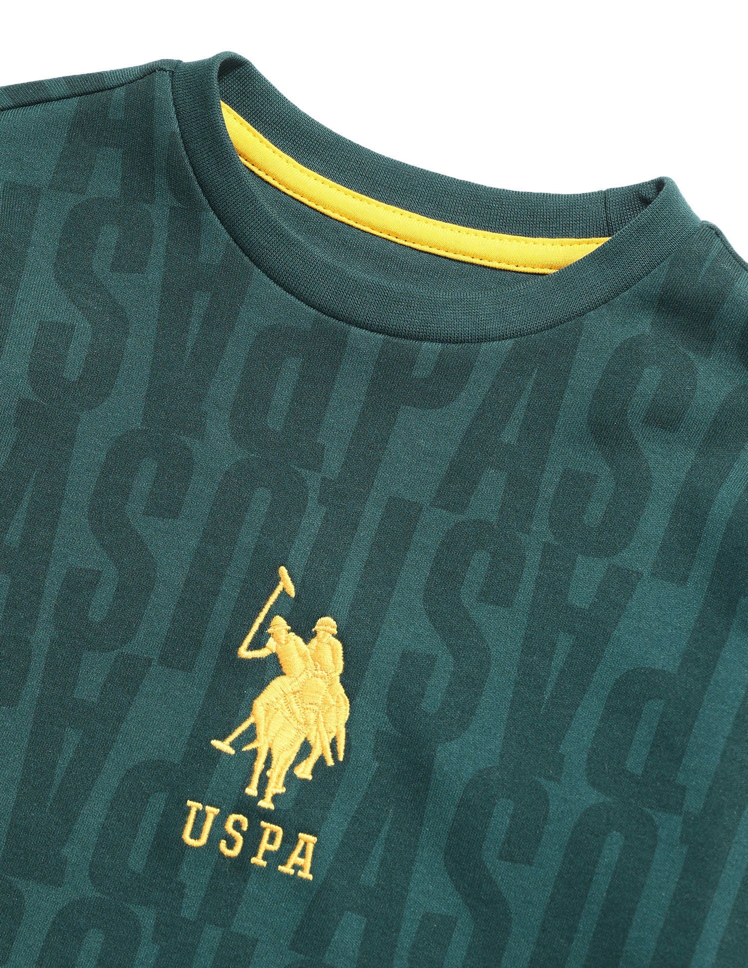 Boys Brand Printed Regular Fit Sweatshirt Green - U.S. POLO ASSN. | Large