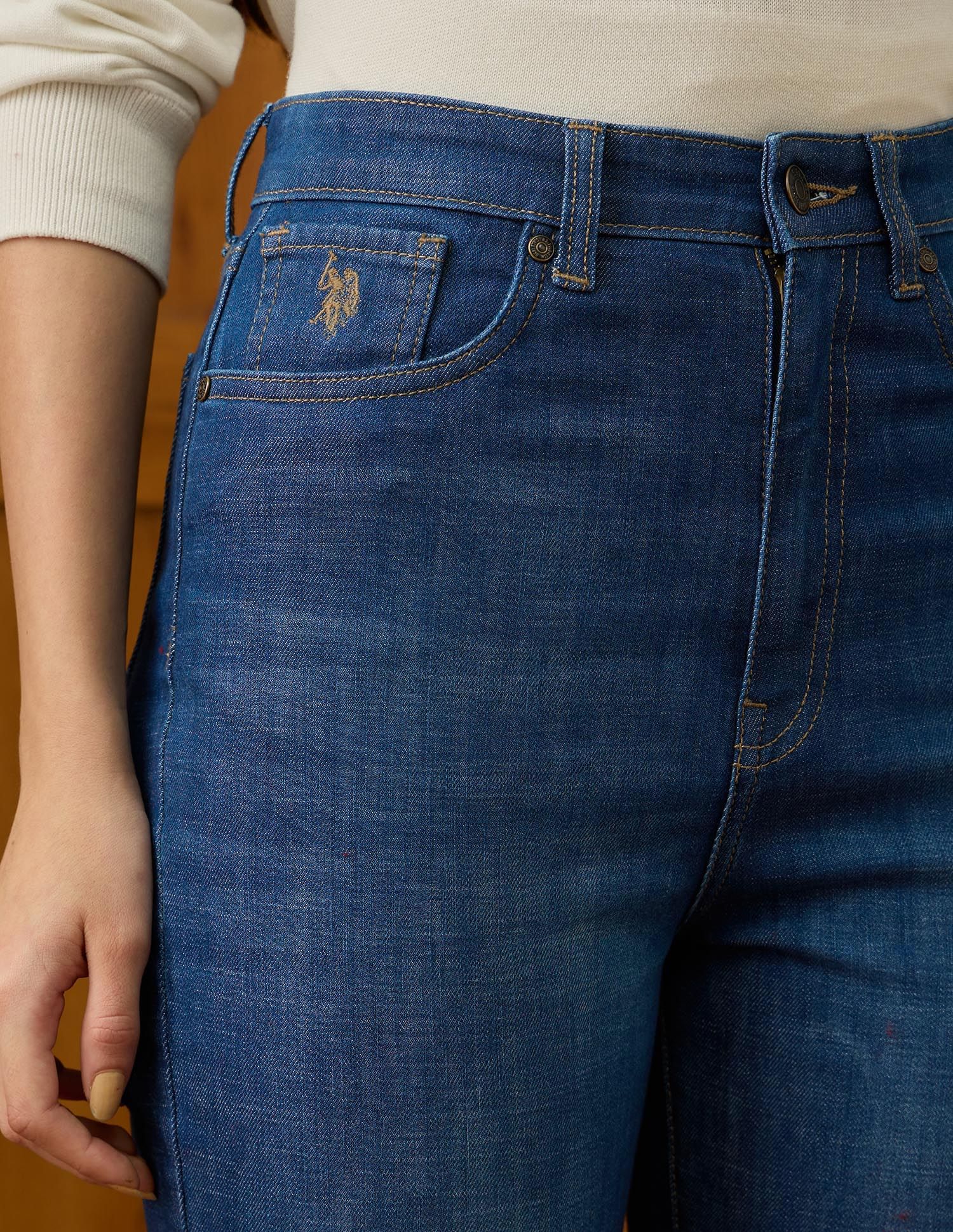 Ultra-High Rise Bootcut Fit Jeans Blue - U.S. POLO ASSN. | Large