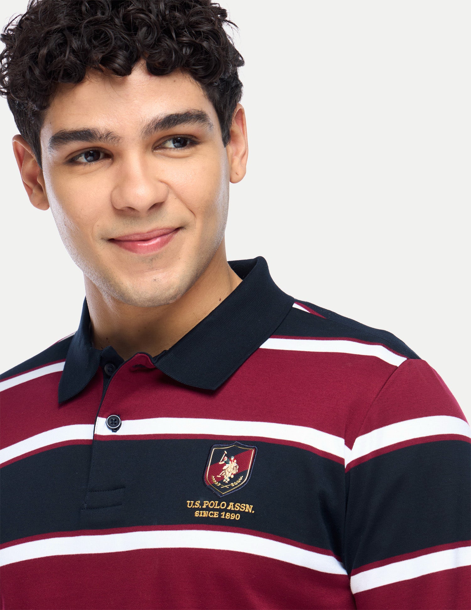Horizontal Striped Slim Fit Polo Shirt Red - U.S. Polo Assn. India | Large