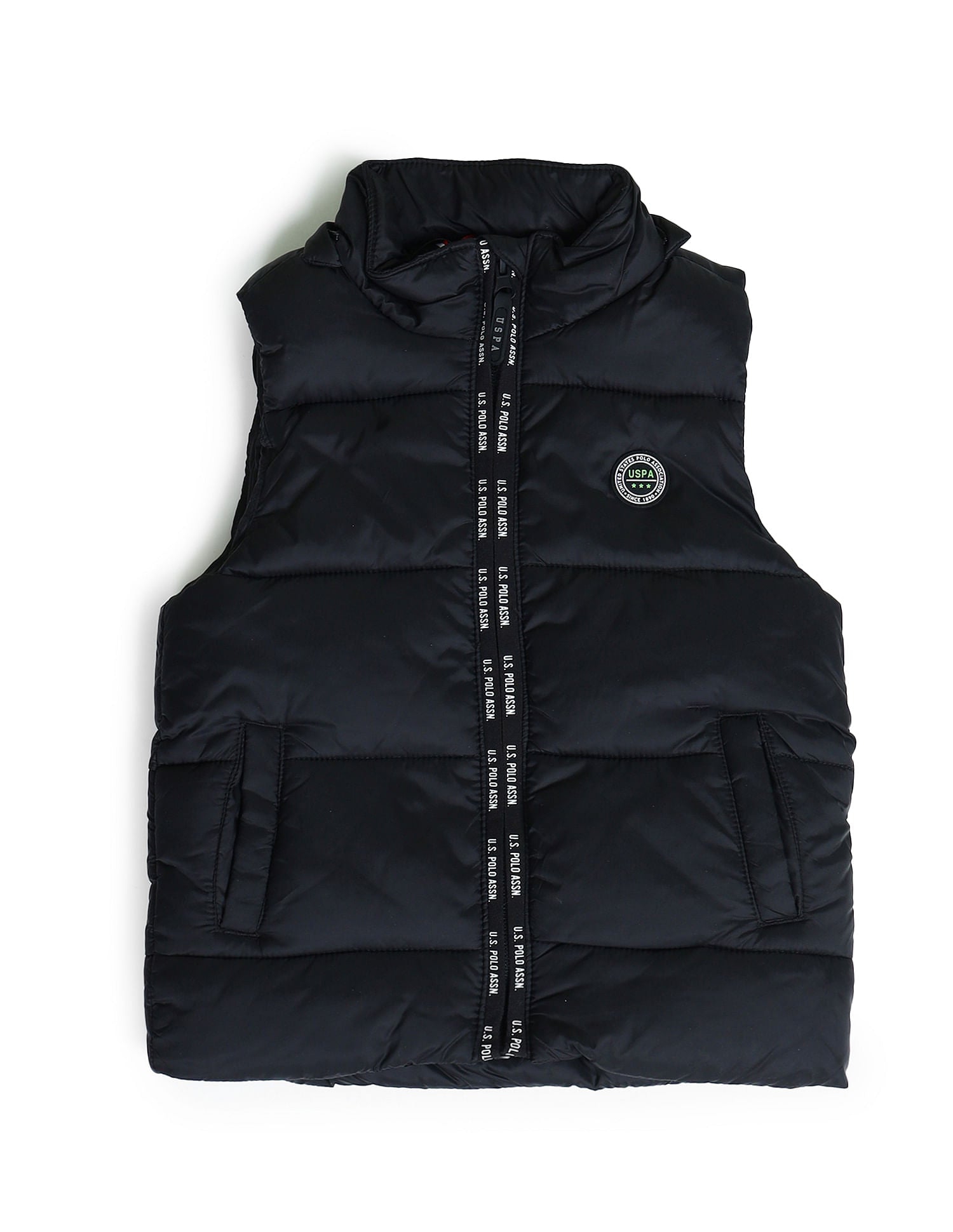 Boys Hooded Gilet Jacket Black - U.S. POLO ASSN. | Large