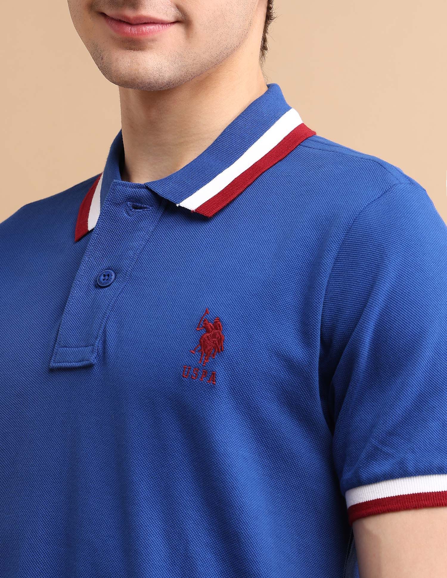 Heritage Tipped Polo Shirt Blue - U.S. POLO ASSN. | Large