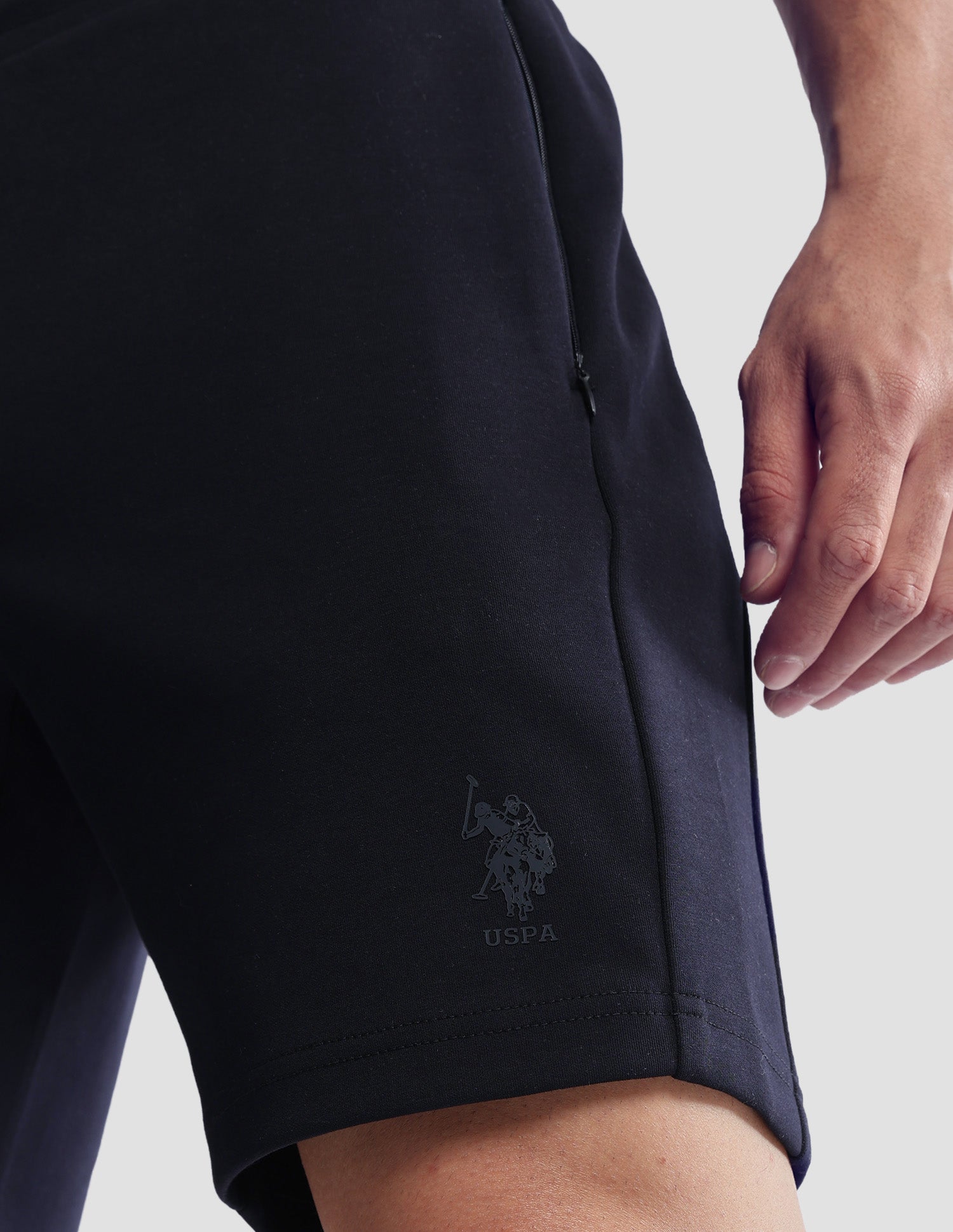 Mid Rise Solid Active Shorts Navy - U.S. Polo Assn. India | Large