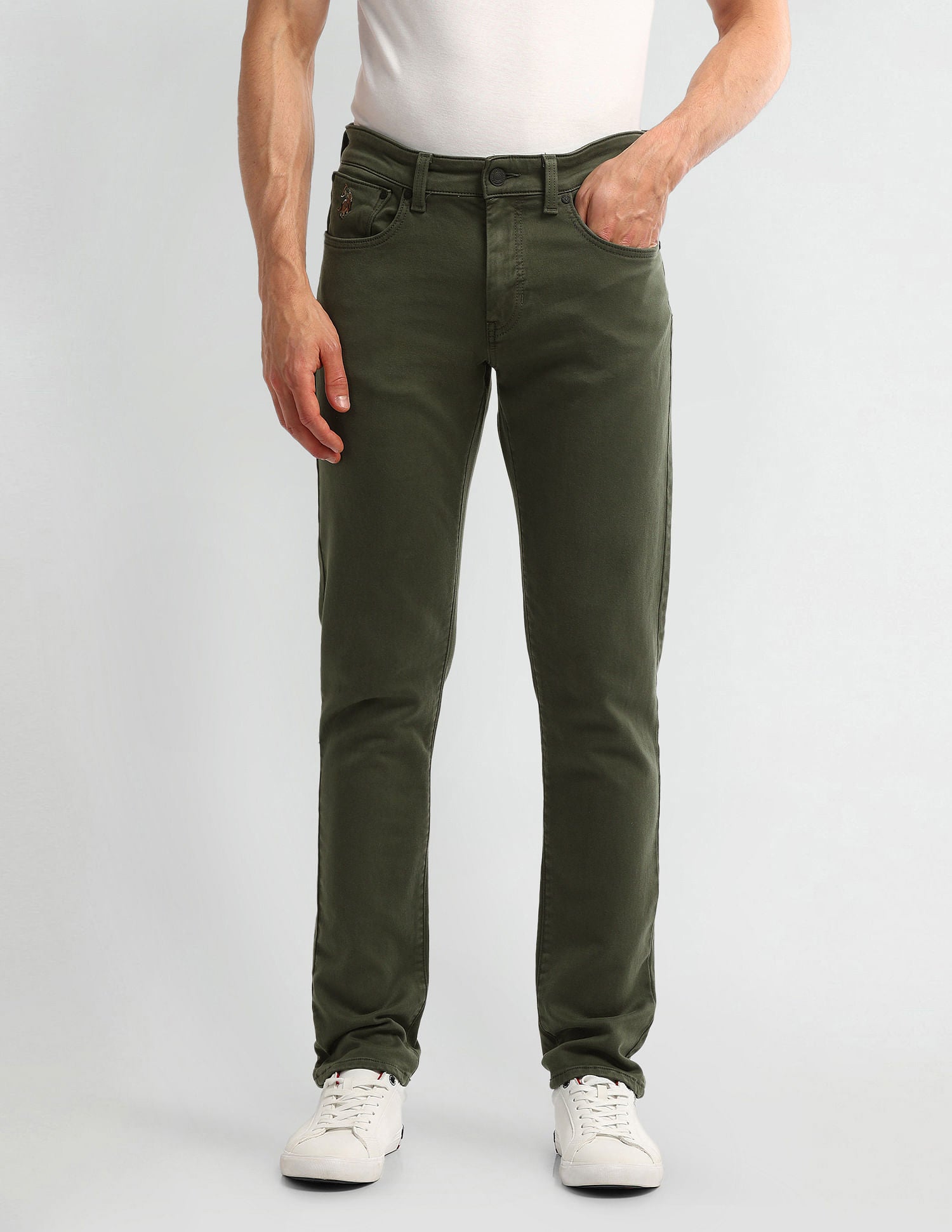 Slim Tapered Fit Green Jeans Green - U.S. POLO ASSN. | Large