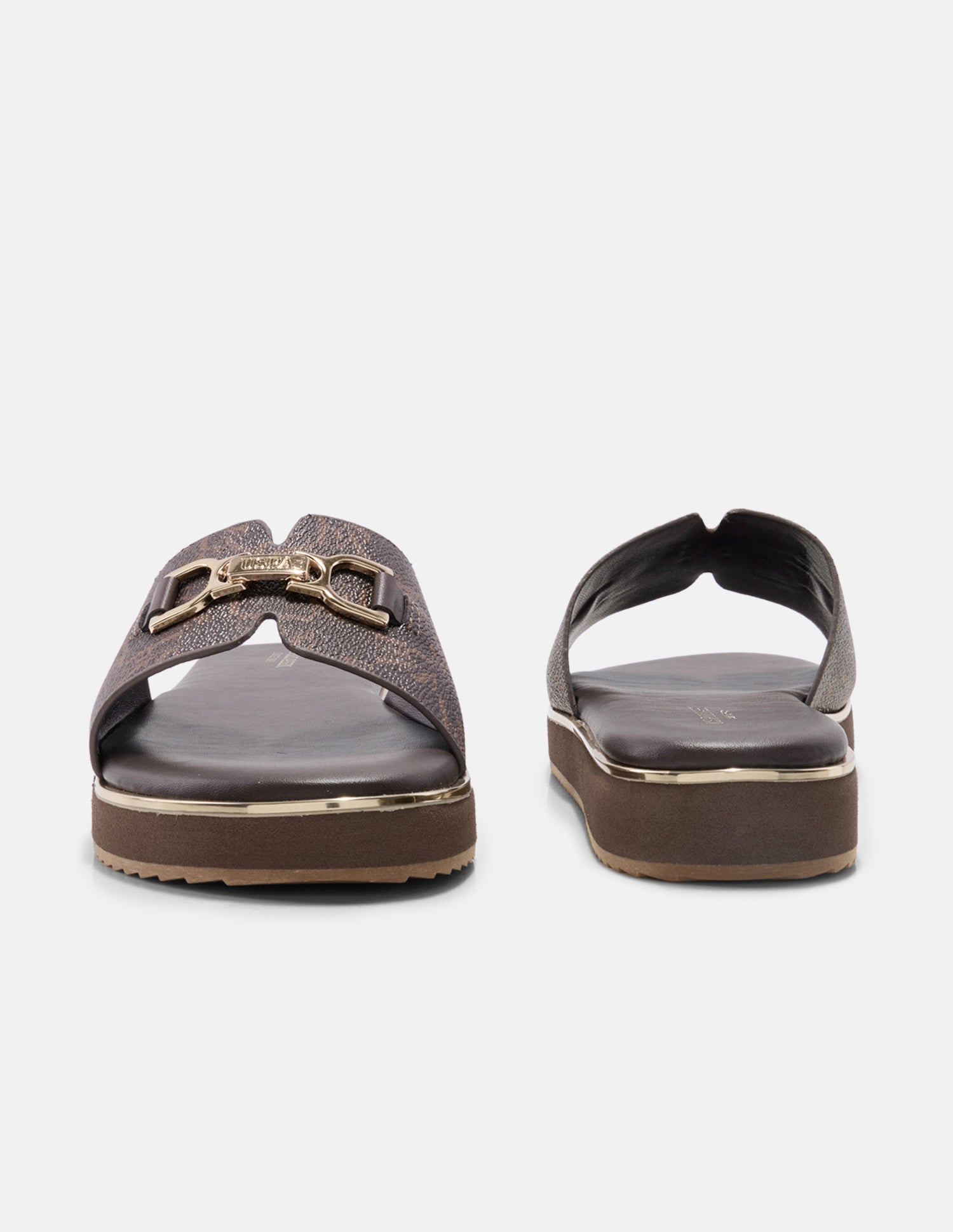 Monogram Viha Sandals Dark Brown - U.S. Polo Assn. India | Large