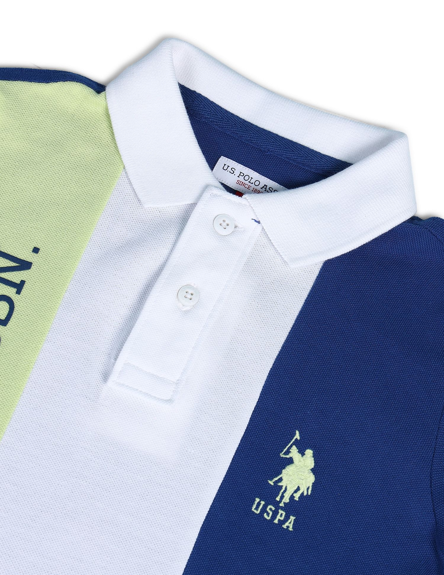 Boys Colourblocked Polo Shirt Green - U.S. POLO ASSN. | Large