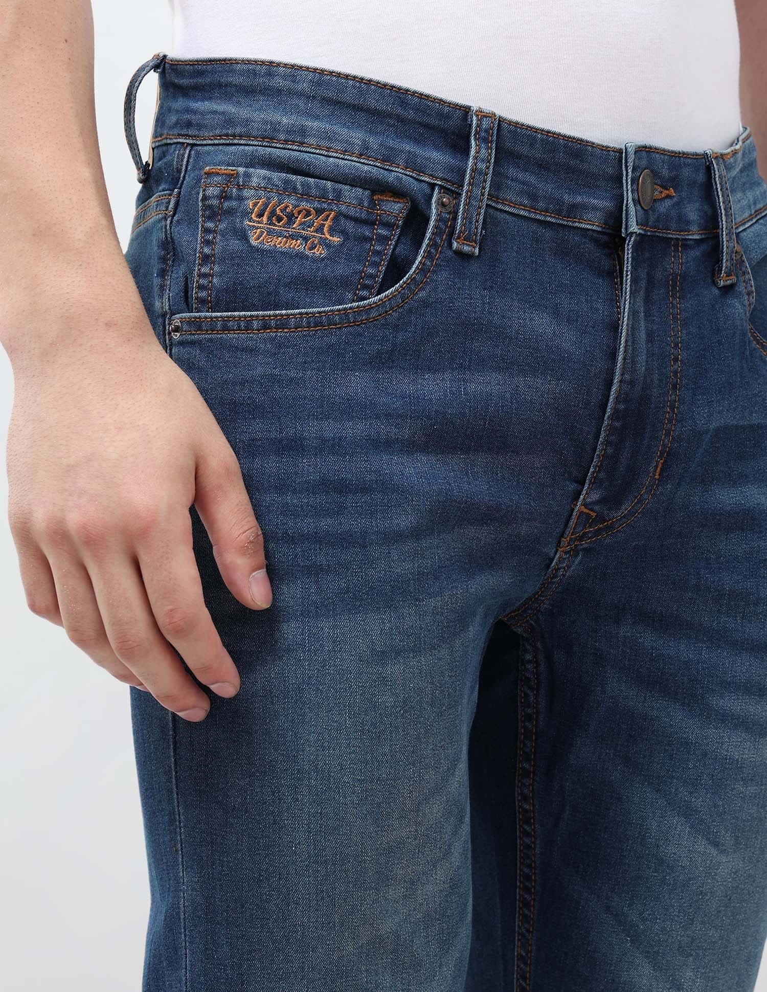 Brandon Slim Tapered Fit Blue Jeans Indigo - U.S. POLO ASSN. | Large