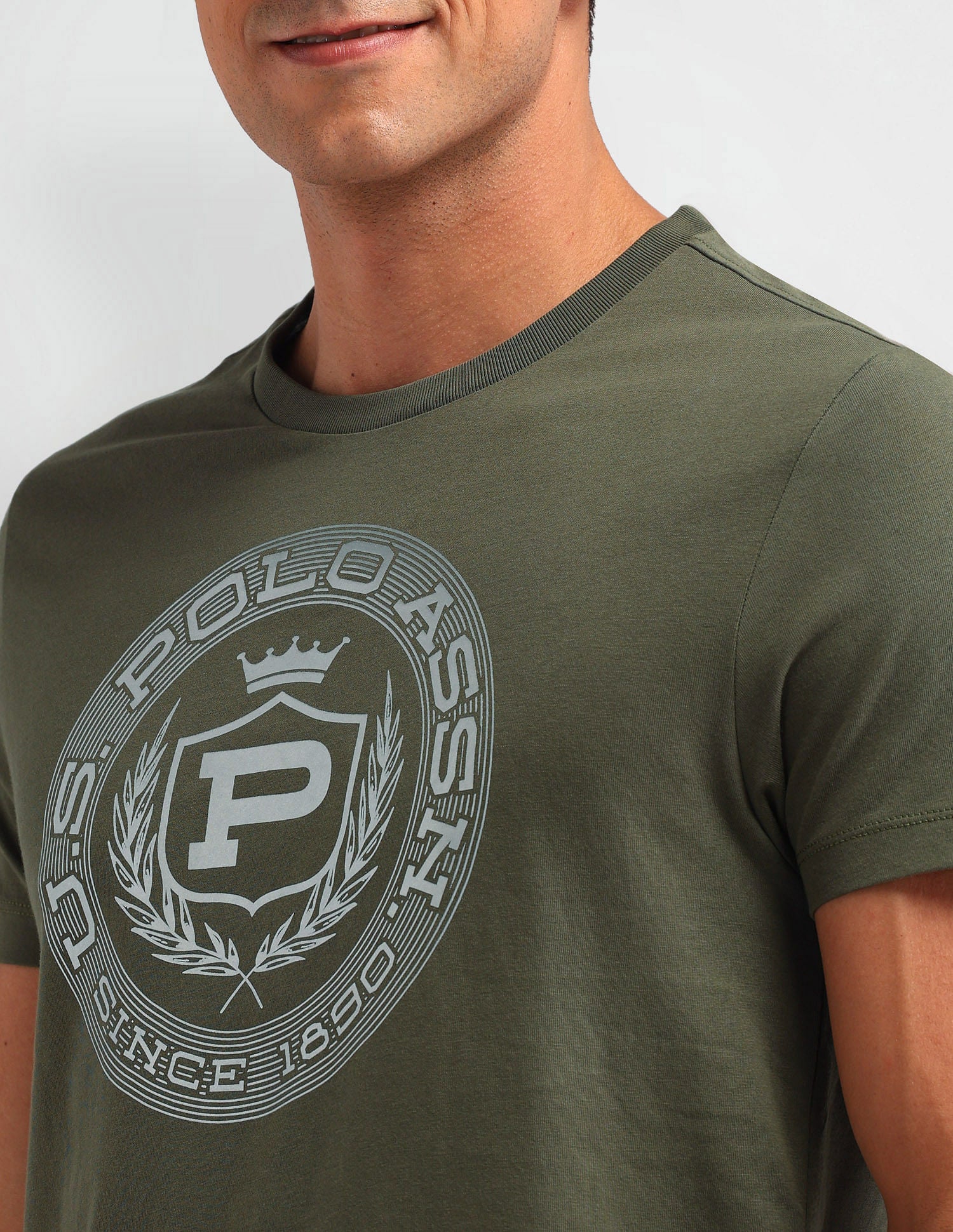 Collegiate Muscle Fit Brand T-Shirt Olive - U.S. POLO ASSN. | Large