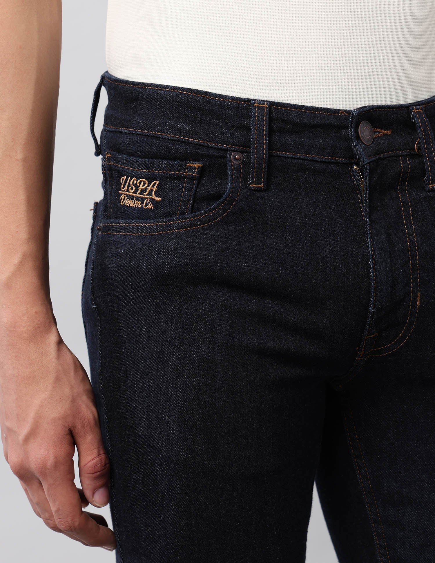 Regallo Skinny Fit Blue Jeans Dark Blue - U.S. Polo Assn. India | Large
