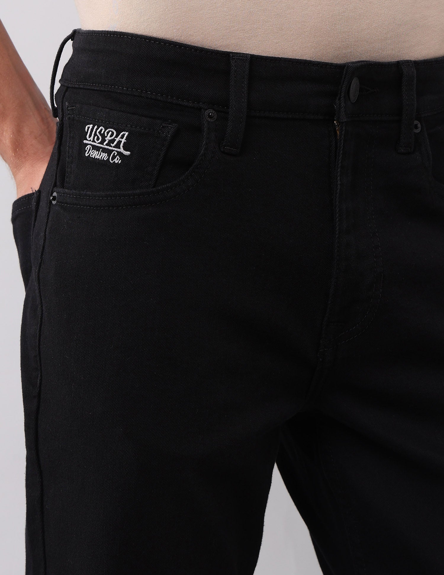 Cole Comfort Cropped Fit Black Jeans Black - U.S. POLO ASSN. | Large