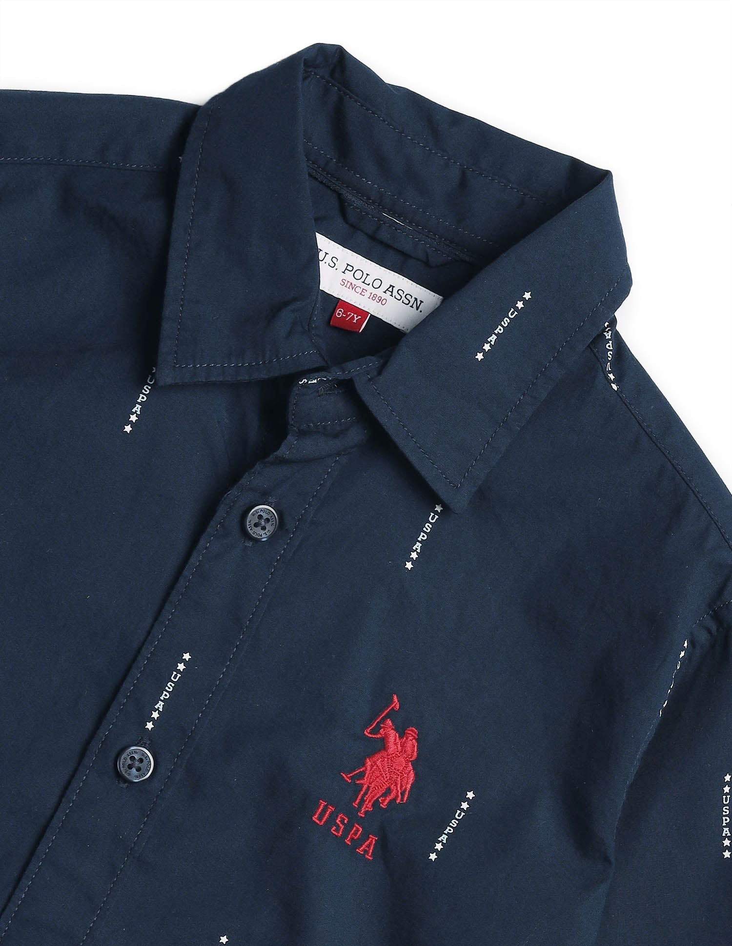Boys Oxford Regular Fit Shirt Navy Blue - U.S. POLO ASSN. | Large