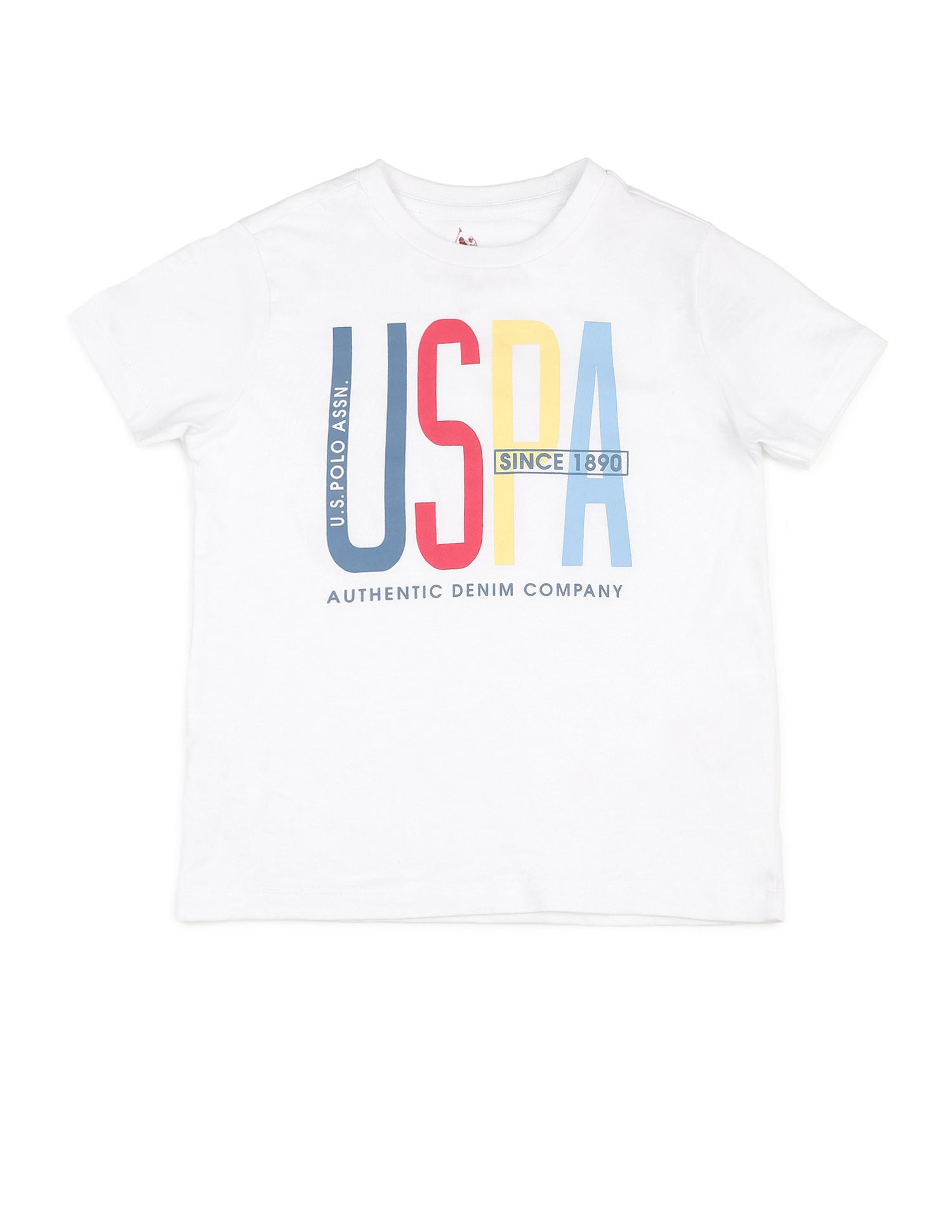 Boys Brand Printed Pure Cotton T-Shirt White - U.S. POLO ASSN. | Large