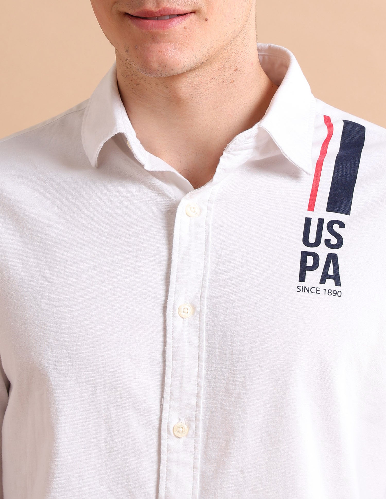 Oxford Logo Shirt White - U.S. POLO ASSN. | Large