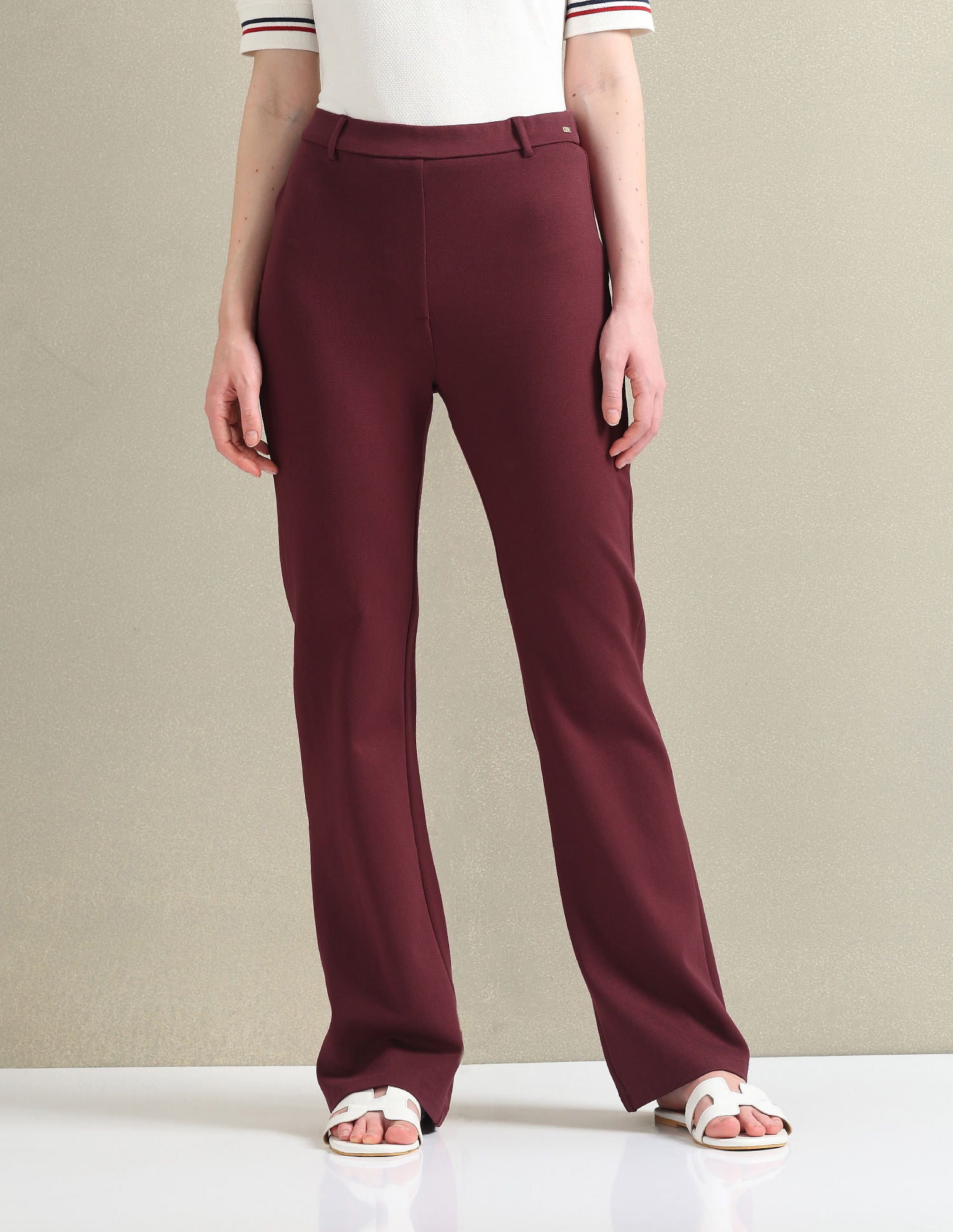 Straight Fit Ponte Roma Trousers Burgundy - U.S. POLO ASSN. | Large