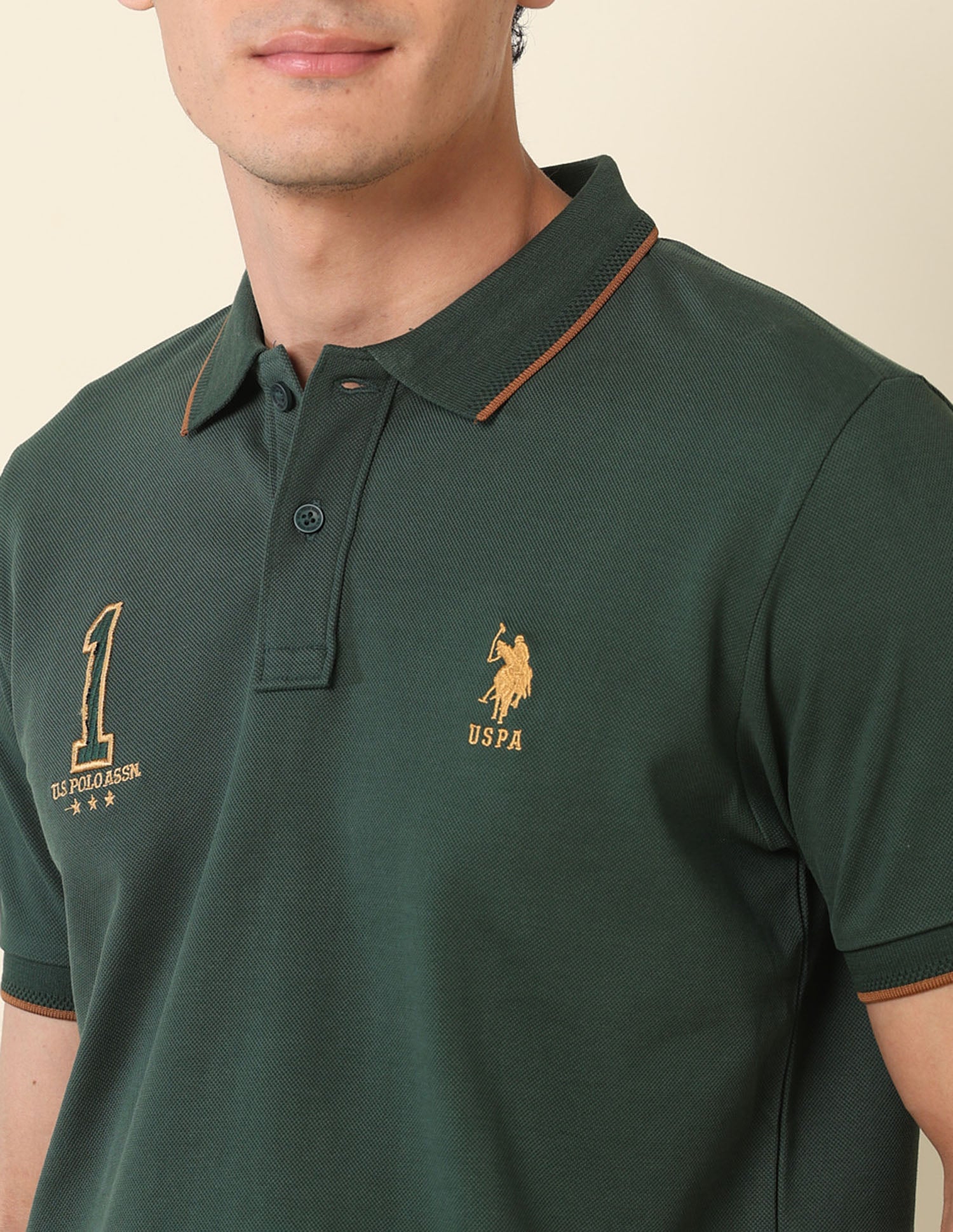Iconic Number Gold Cup Polo Shirt Green - U.S. Polo Assn. India | Large