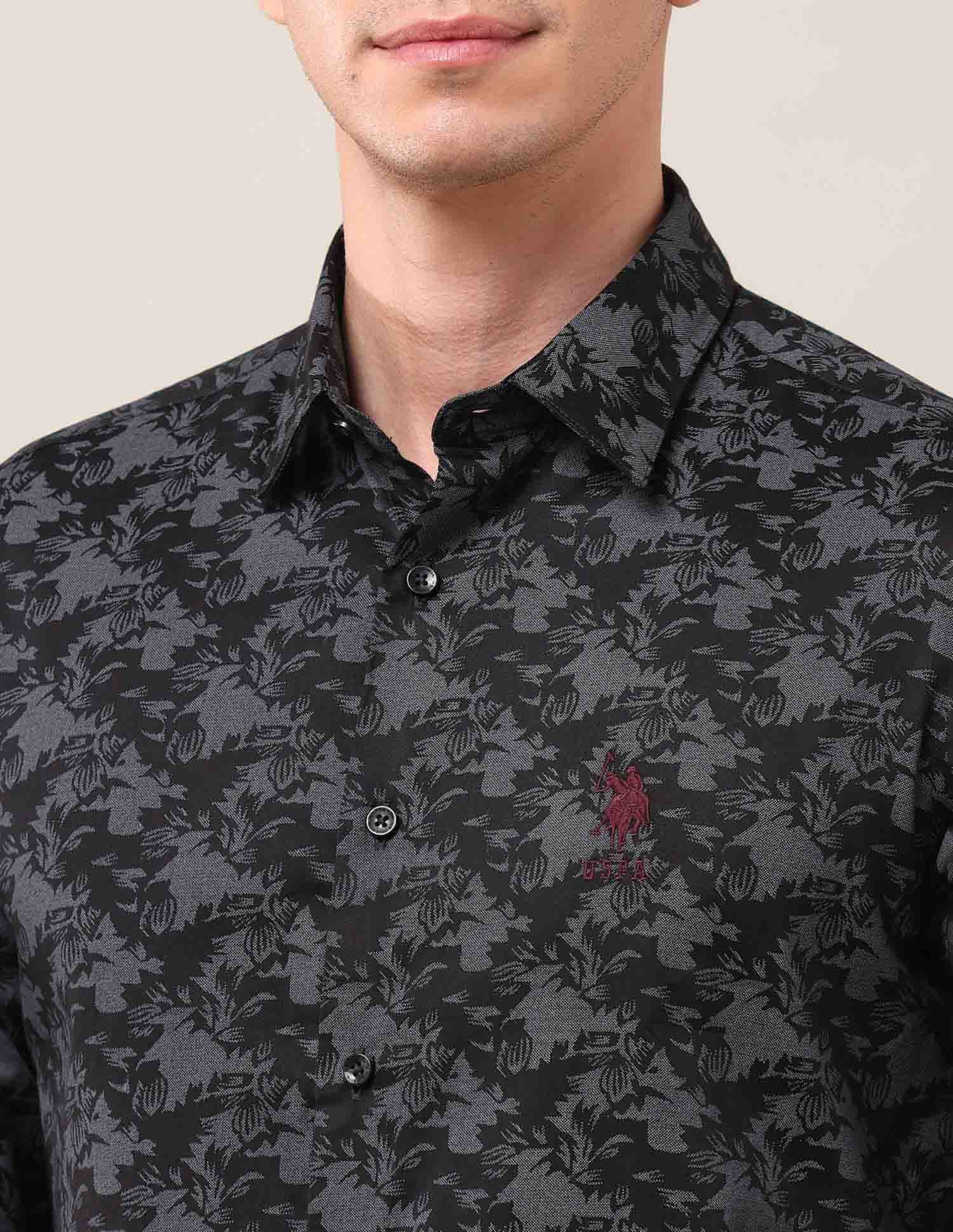 Tailored Fit Satin Shirt Navy - U.S. Polo Assn. India | Large