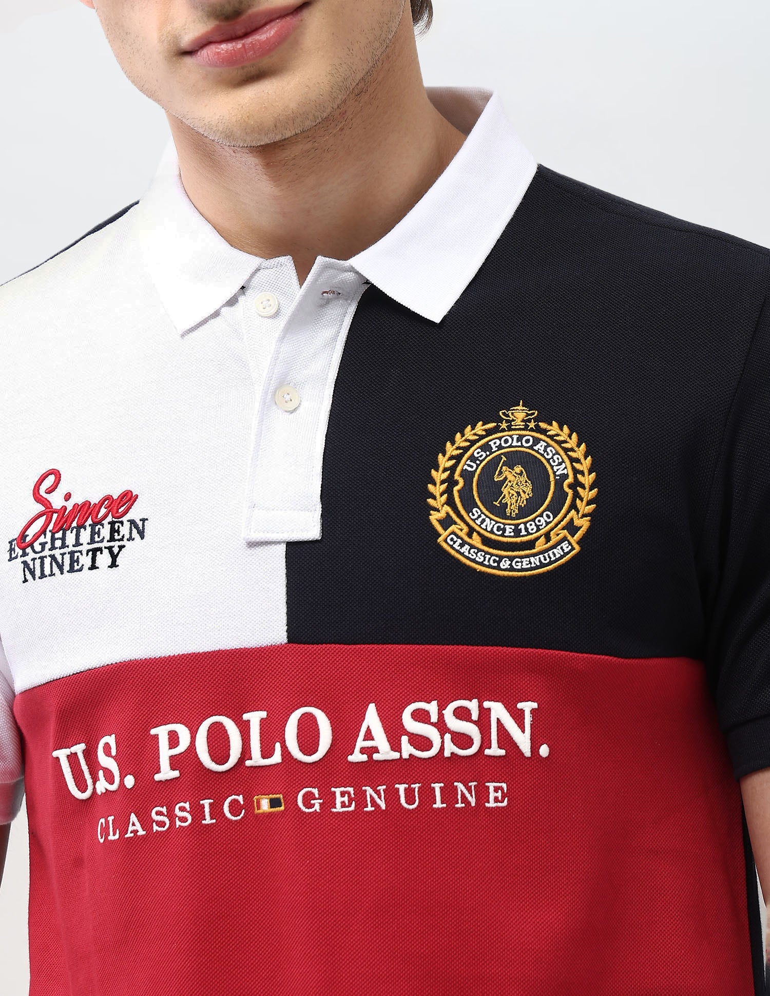 Colorblock Brand Embroidered New Port Marina Polo Shirt Red - U.S. Polo Assn. India | Large
