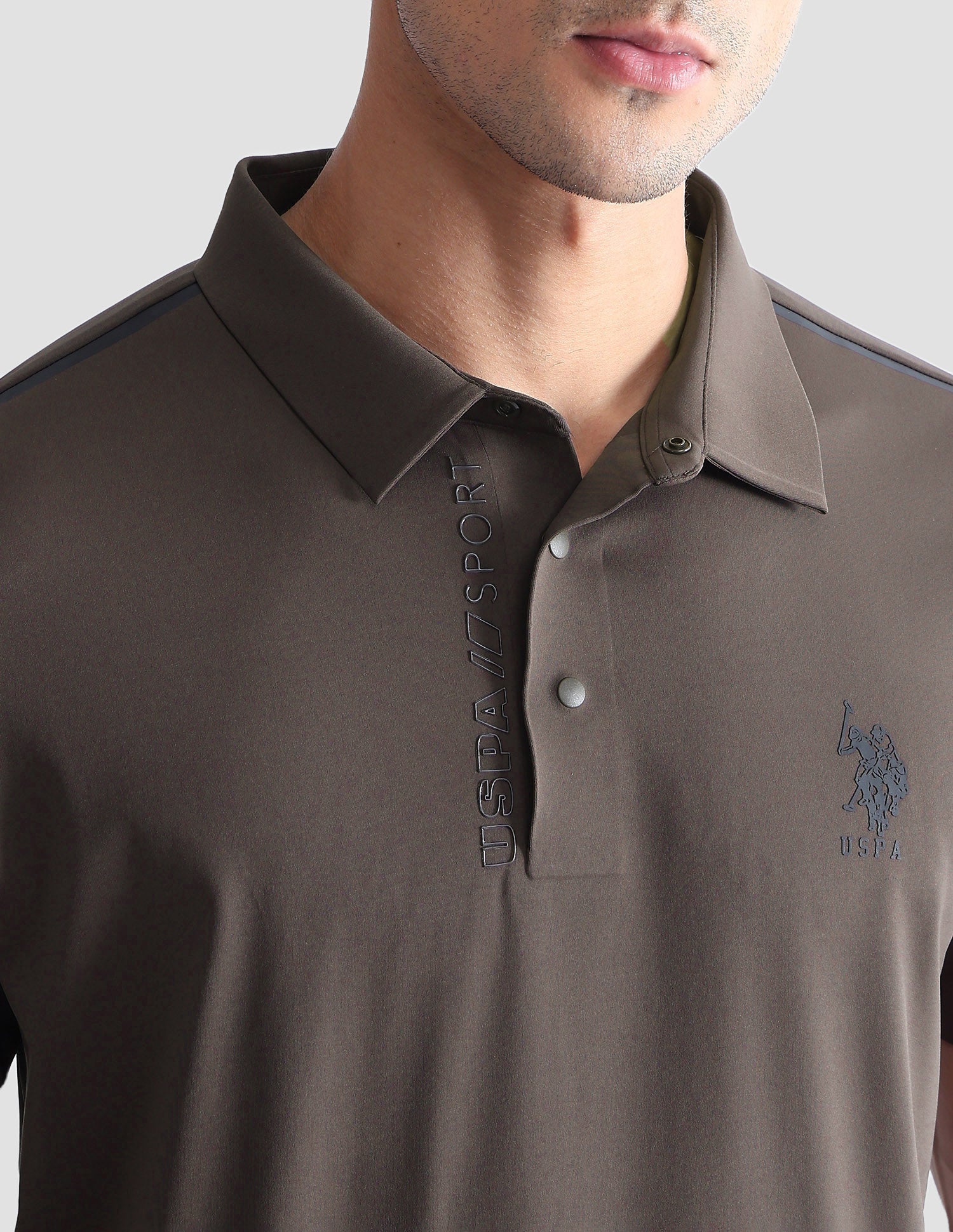 Solid Regular Fit Active Polo Shirt Brown - U.S. POLO ASSN. | Large