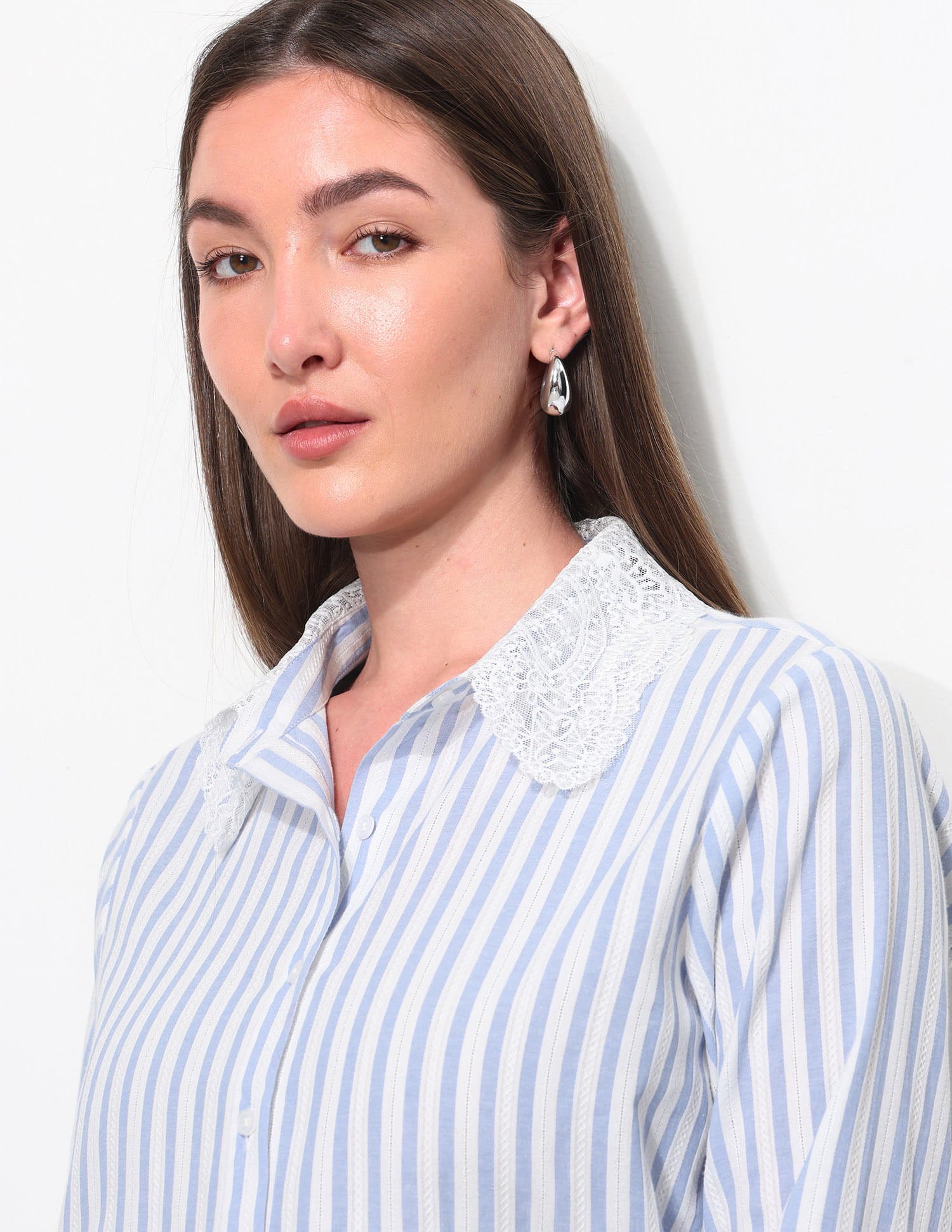 Vertical Striped Textured Shirt Blue - U.S. Polo Assn. India | Large