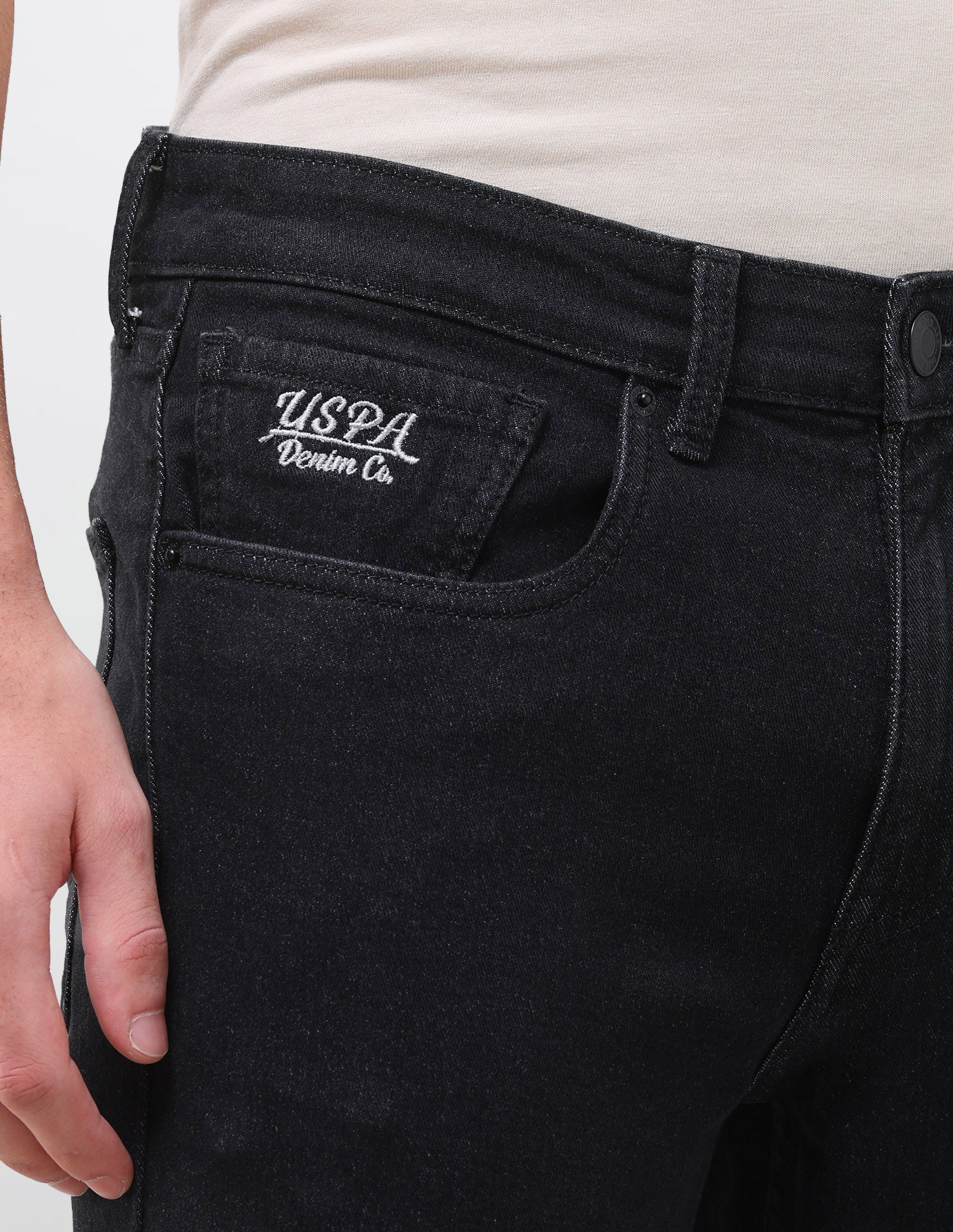 Cole Comfort Cropped Fit Black Jeans Black - U.S. Polo Assn. India | Large