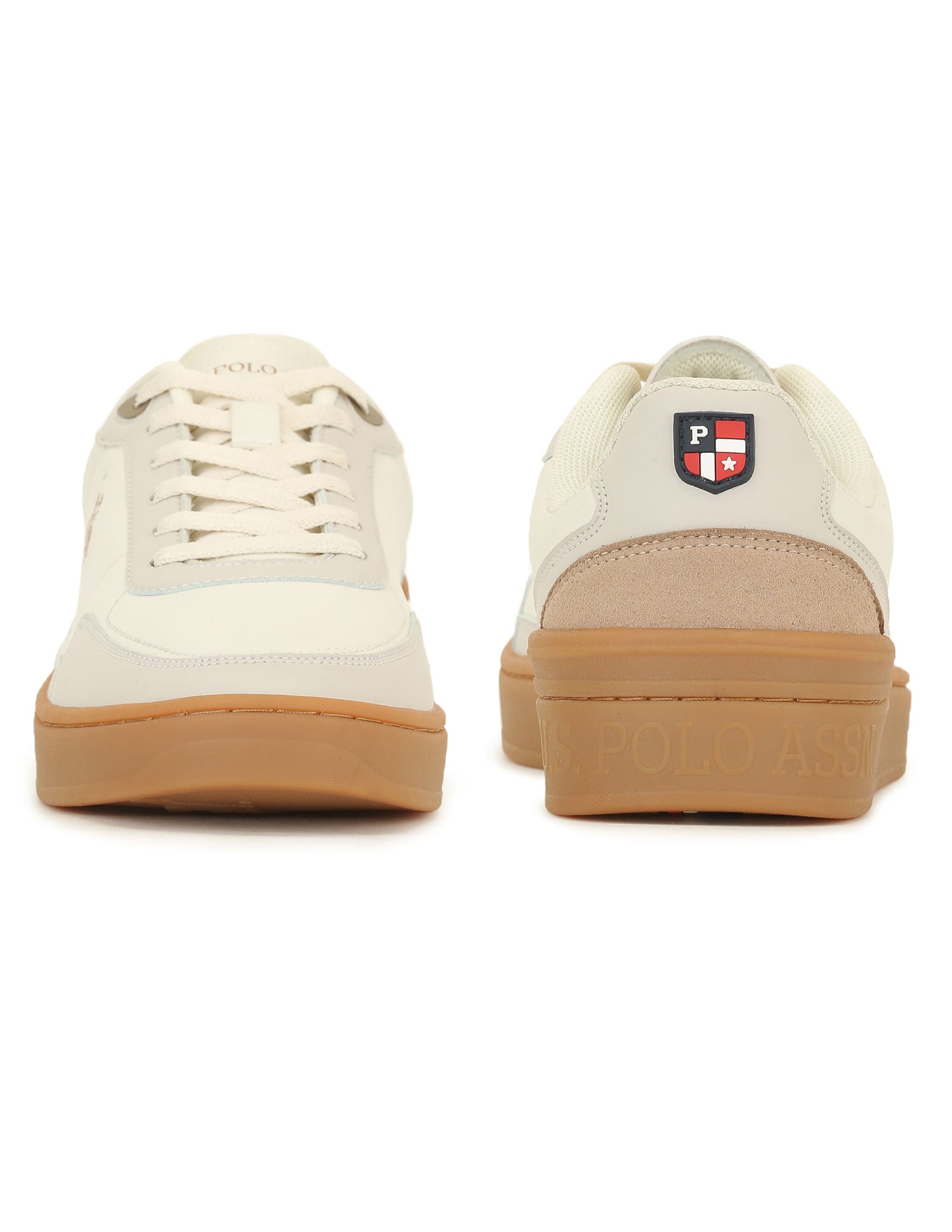 Men Round Toe Crest Sneakers Beige - U.S. POLO ASSN. | Large