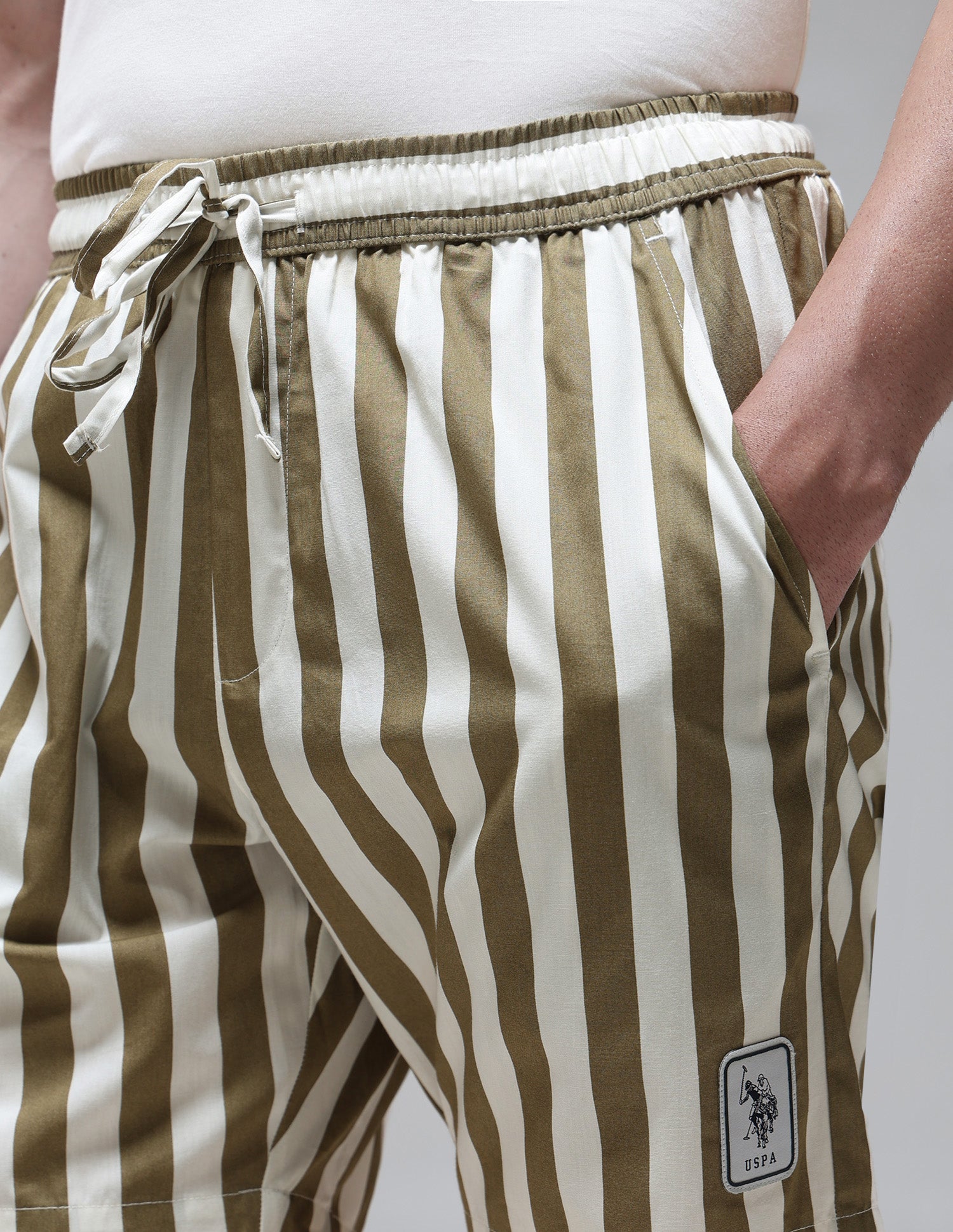 Vertical Striped Pure Cotton OEX15 Boxer Shorts Elmwood - U.S. Polo Assn. India | Large