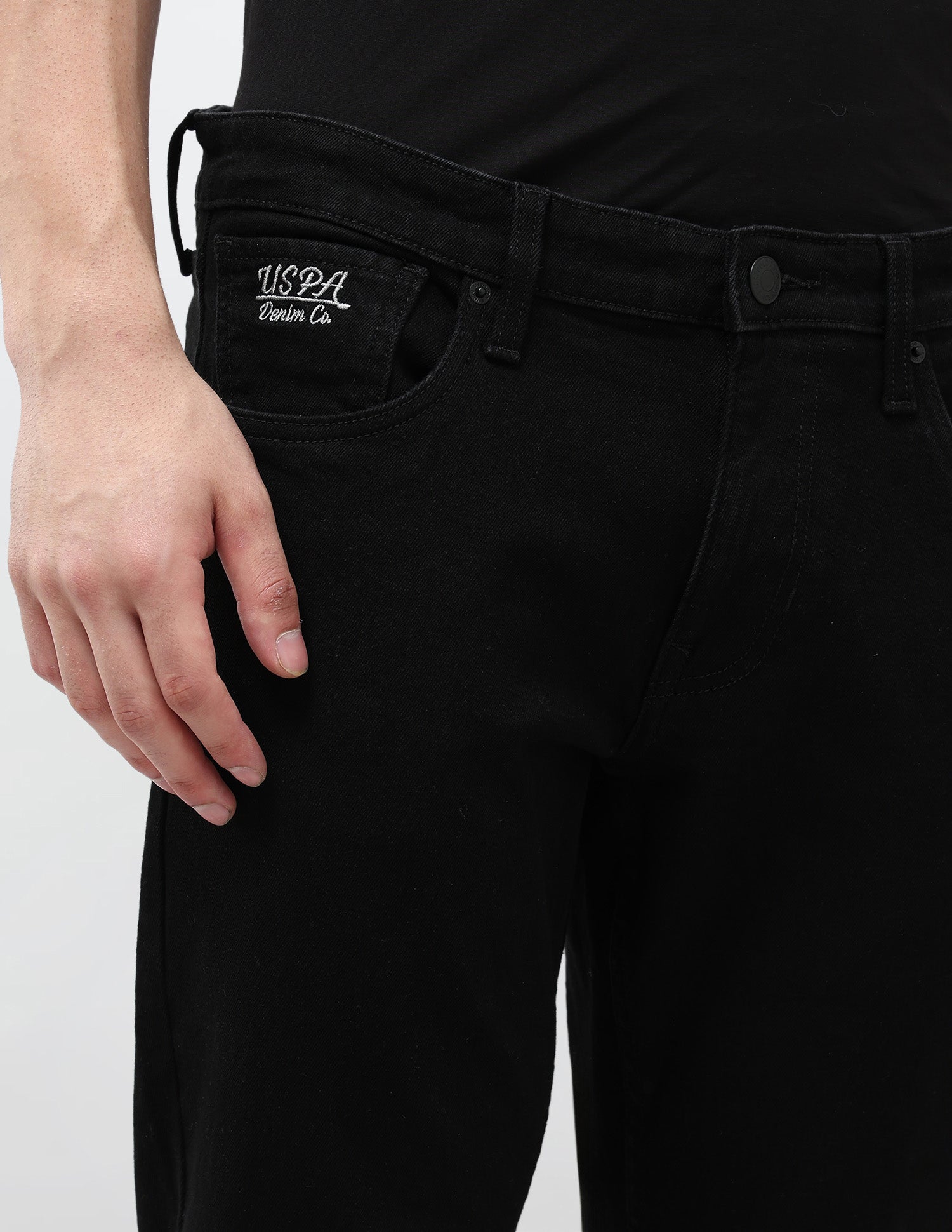 Brandon Slim Tapered Fit Mid Rise Jeans Black - U.S. POLO ASSN. | Large