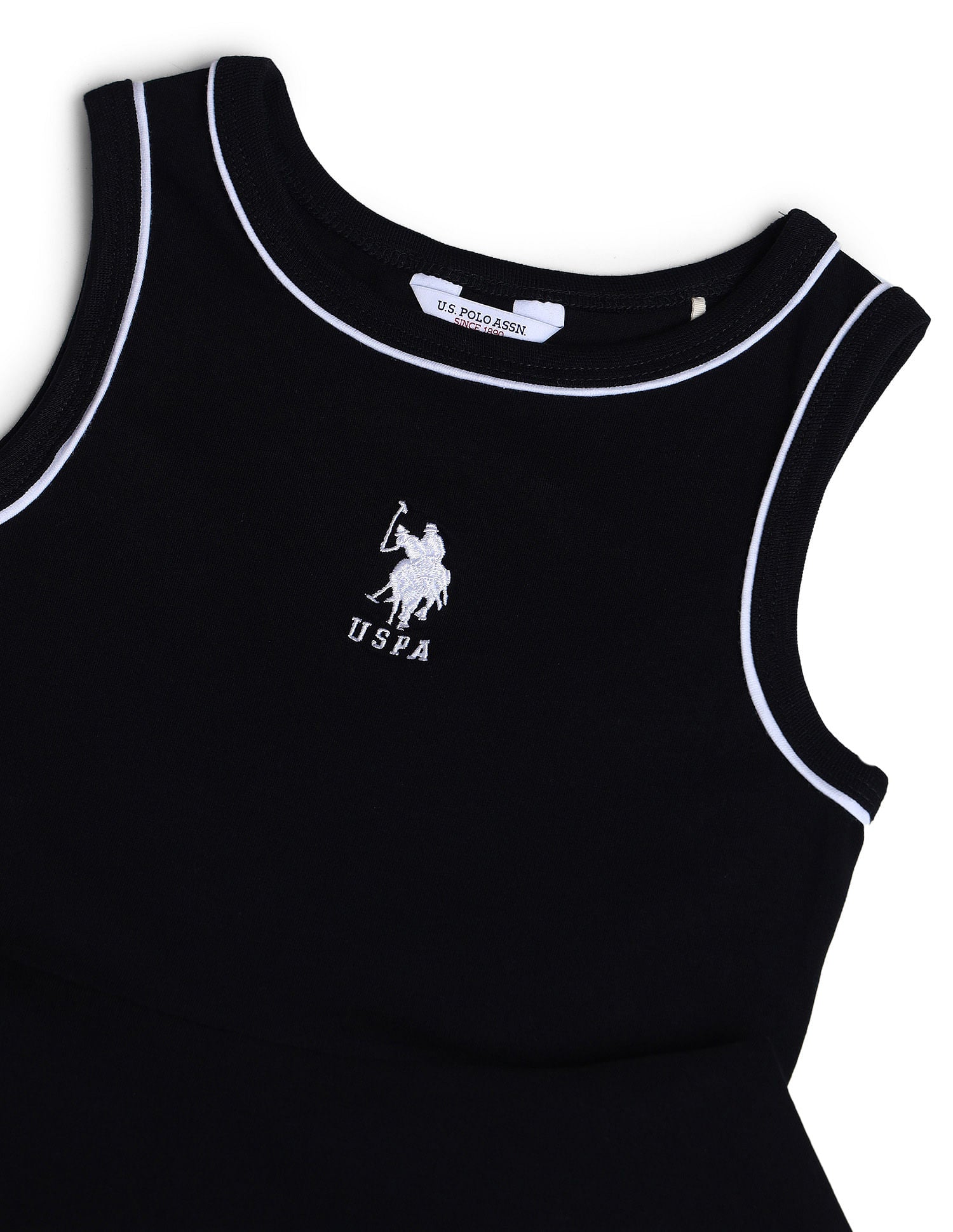 Girls Solid A-line Dress Black - U.S. POLO ASSN. | Large