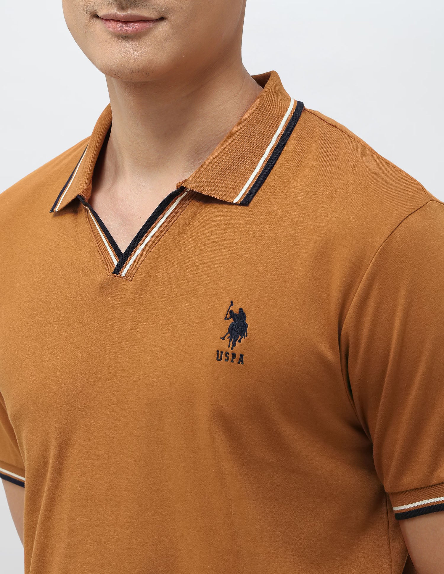 Pure Cotton Slim Fit Polo Shirt Brown - U.S. Polo Assn. India | Large