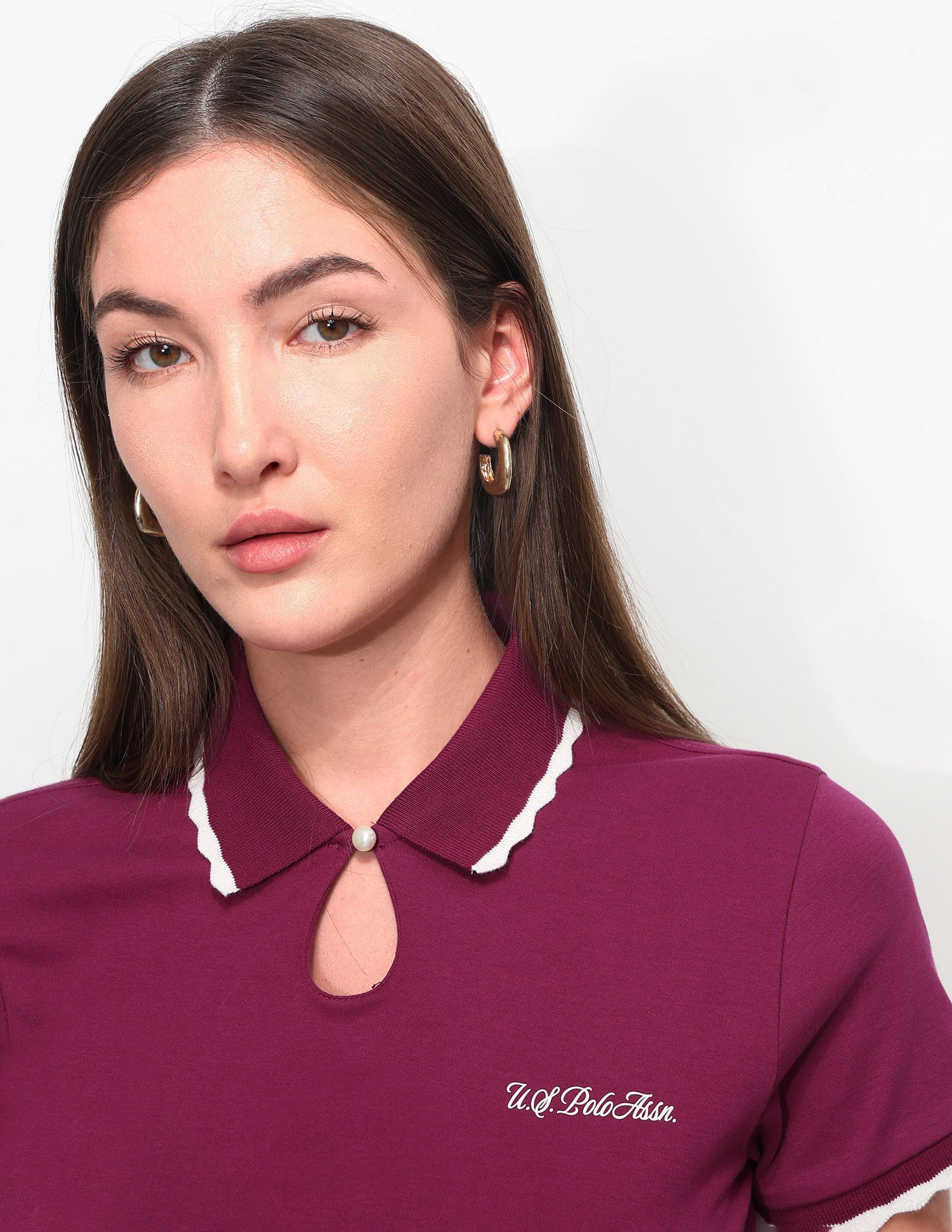 Regular Fit Solid Polo Shirt Wine - U.S. Polo Assn. India | Large