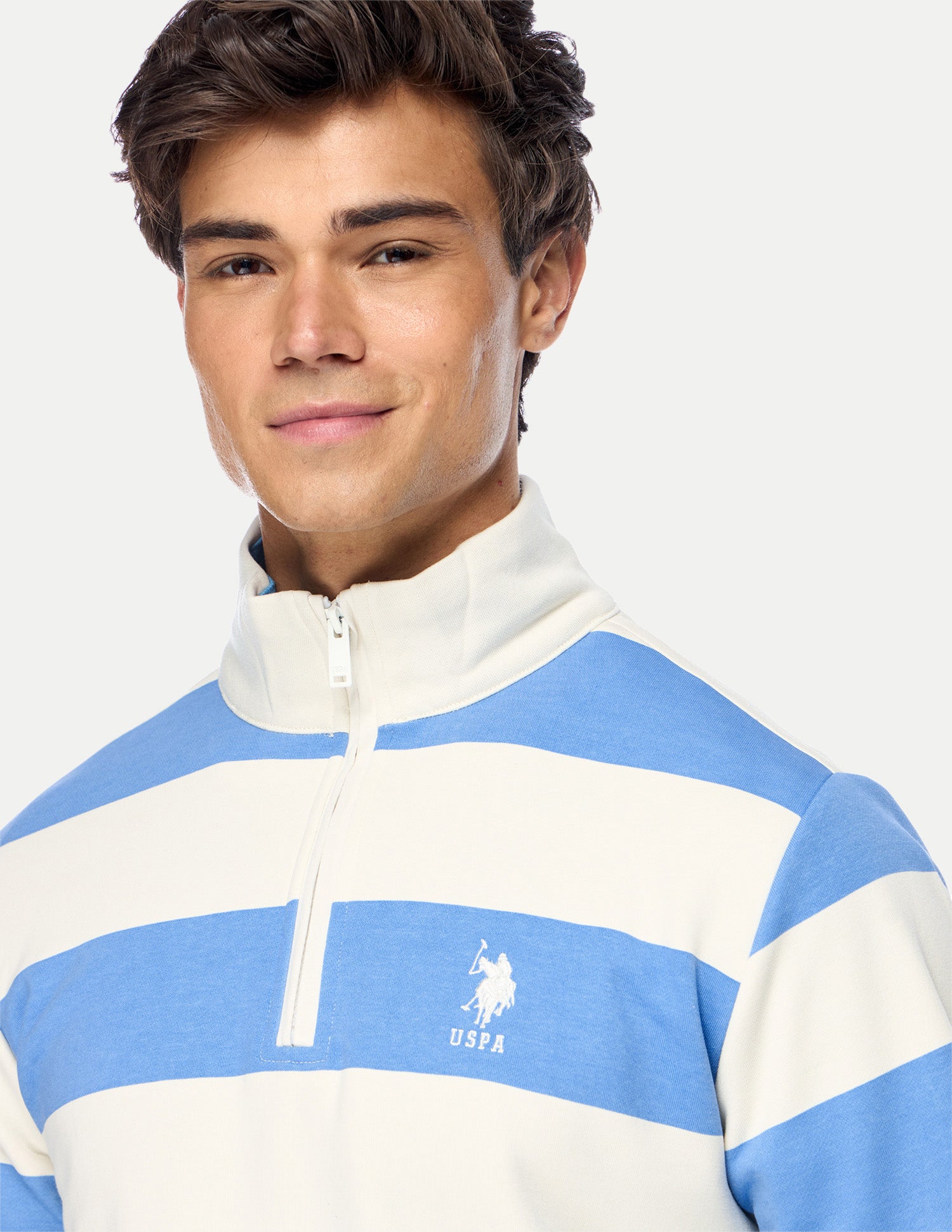 Horizontal Striped Regular Fit Sweatshirt Blue - U.S. Polo Assn. India | Large