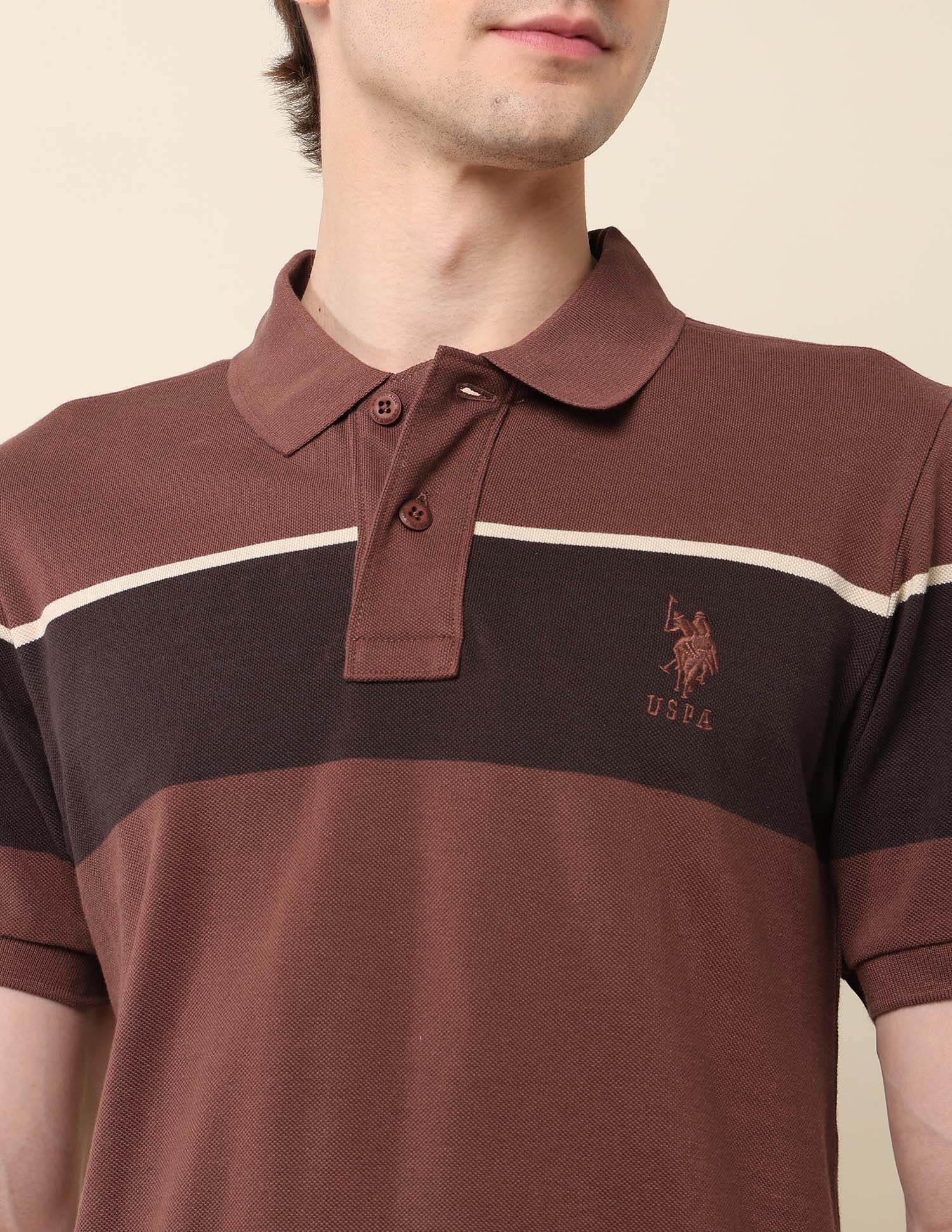 Colourblocked Classic Polo Shirt Light Brown - U.S. Polo Assn. India | Large