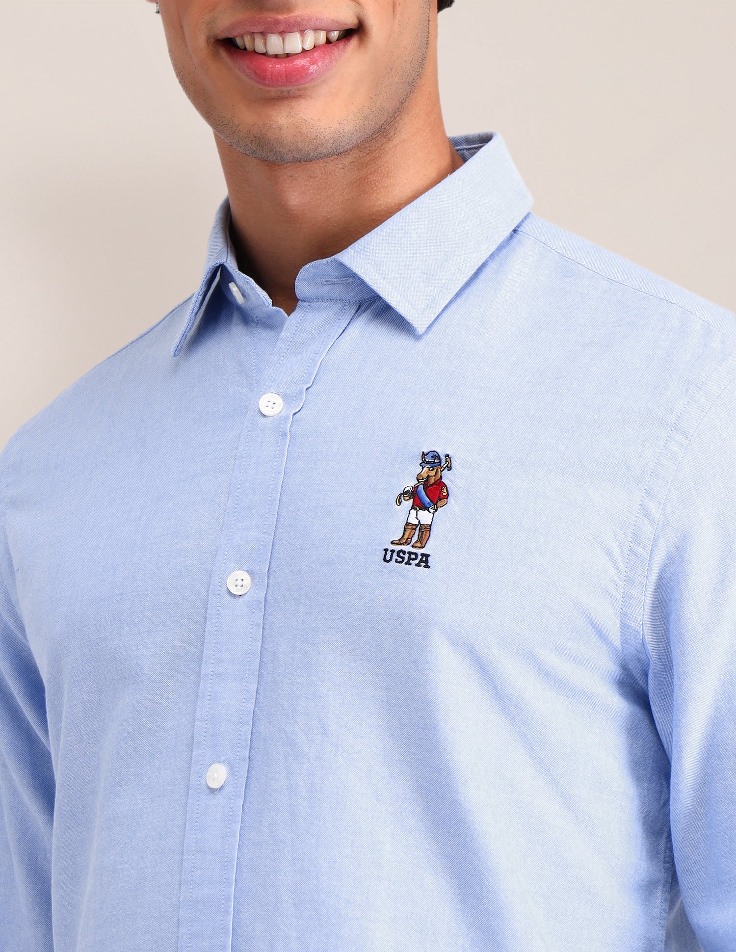 Solid Tailored Fit Shirt Light Blue - U.S. POLO ASSN. | Large