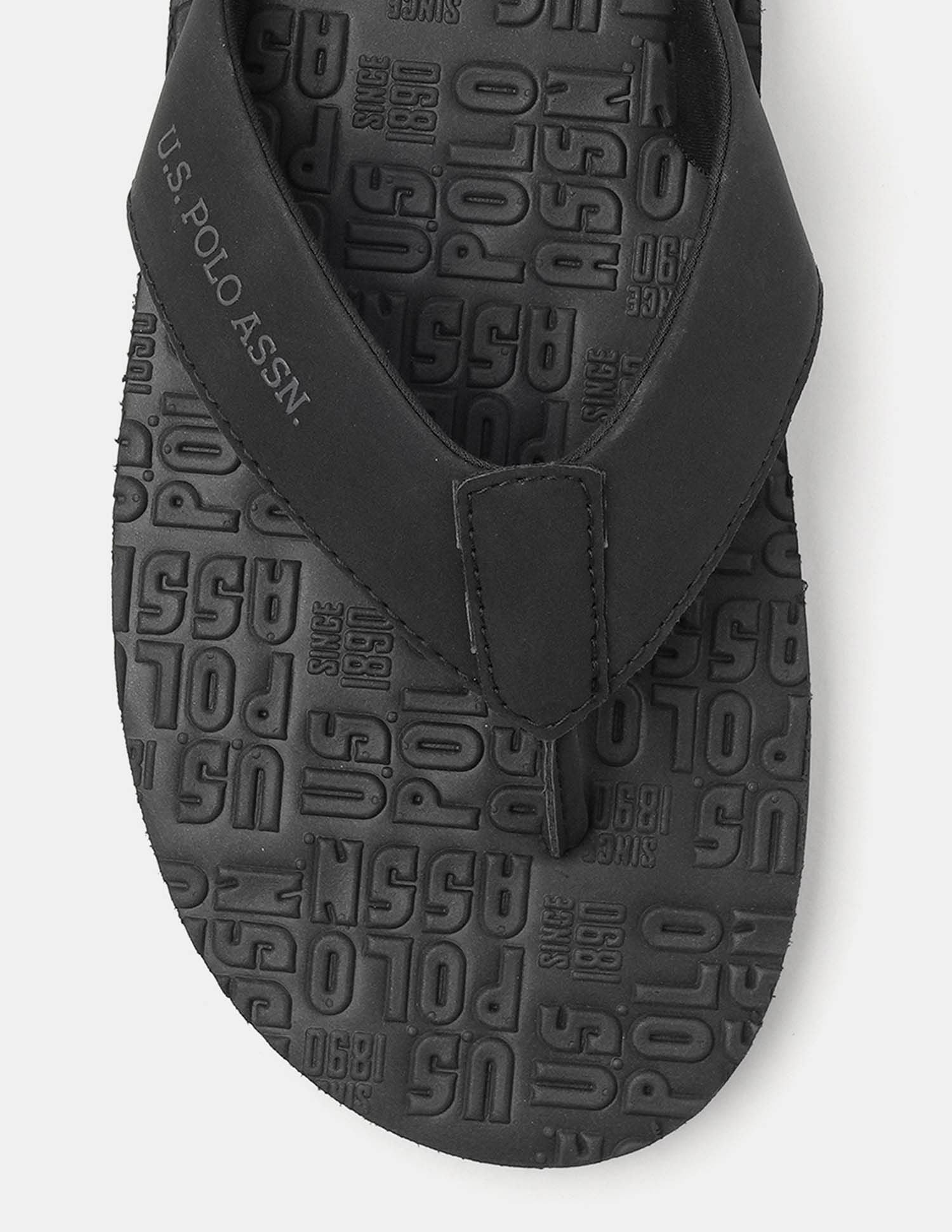 Men Rodri Brand Printed Flip Flops Black - U.S. POLO ASSN. | Large