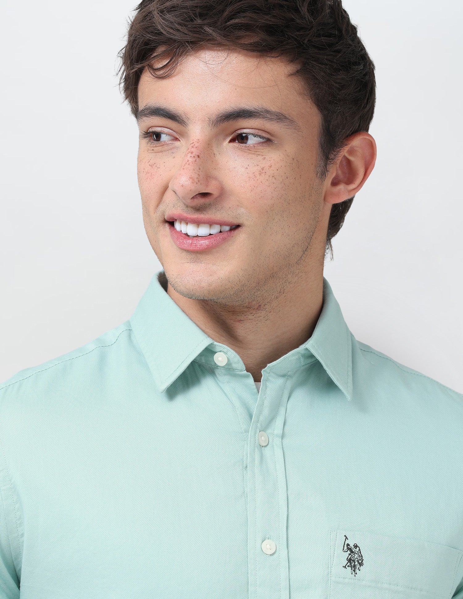 Solid Tailored Fit Shirt Mint - U.S. Polo Assn. India | Large