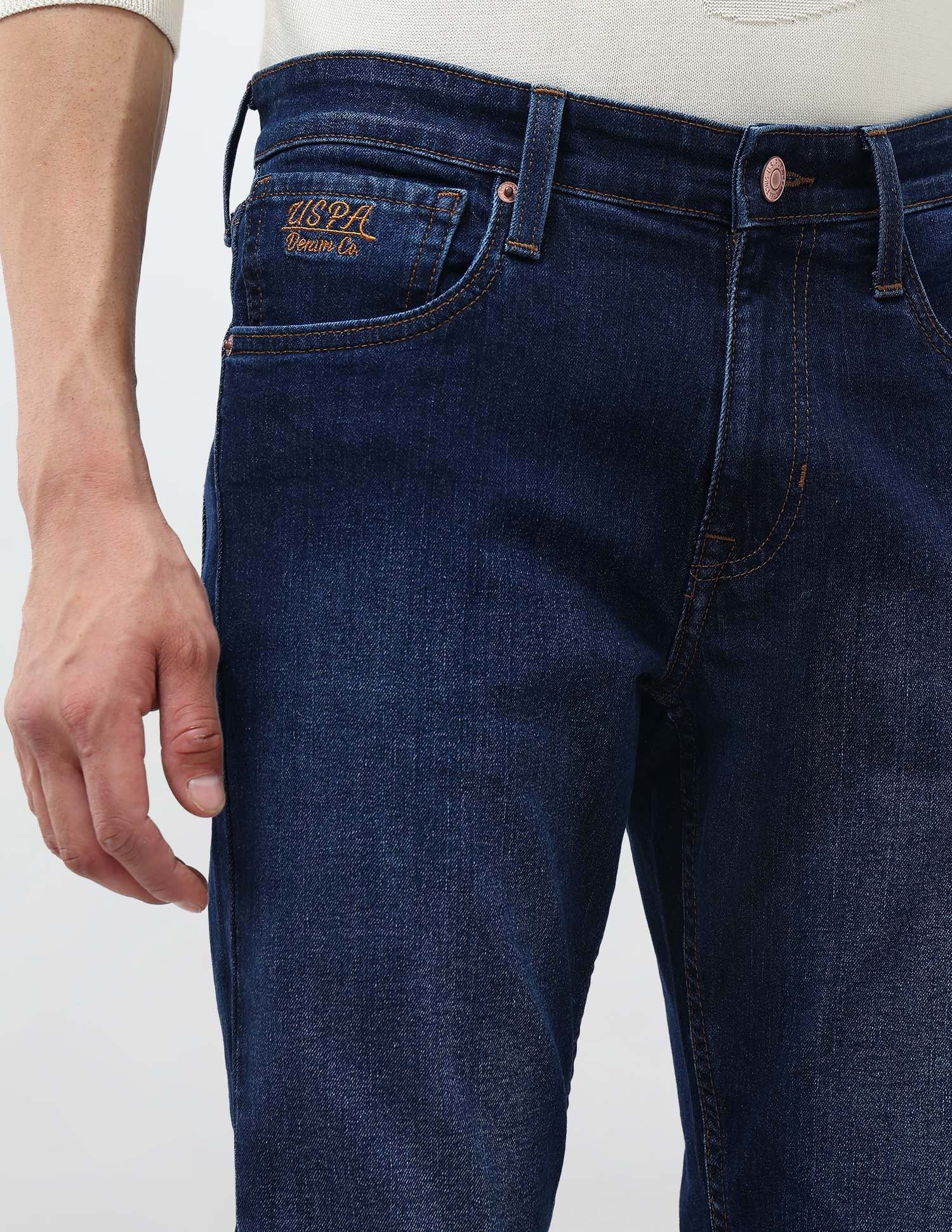 Brandon Slim Tapered Fit Mid Rise Jeans Dark Blue - U.S. POLO ASSN. | Large