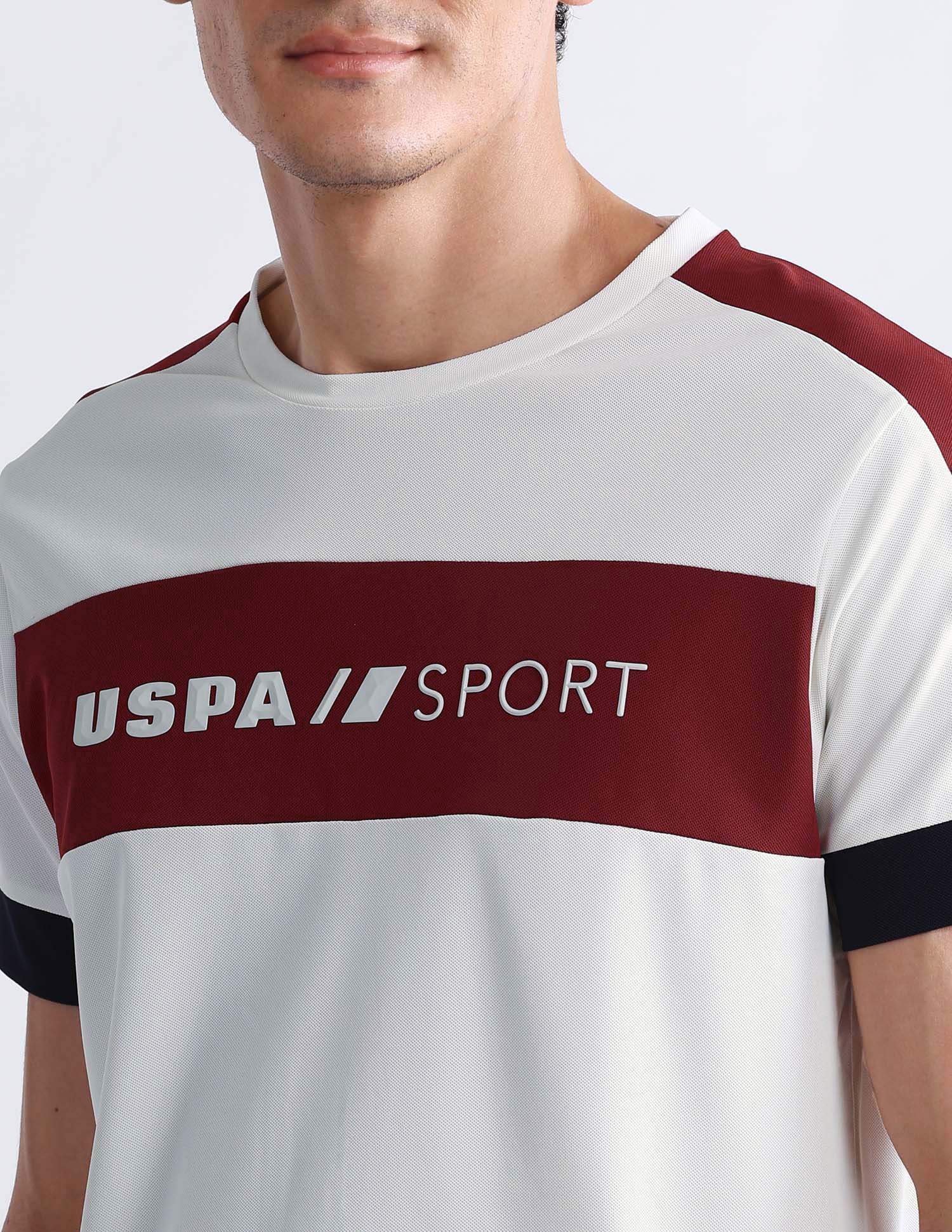 Brand Embossed Slim Fit T-Shirt Off White - U.S. Polo Assn. India | Large