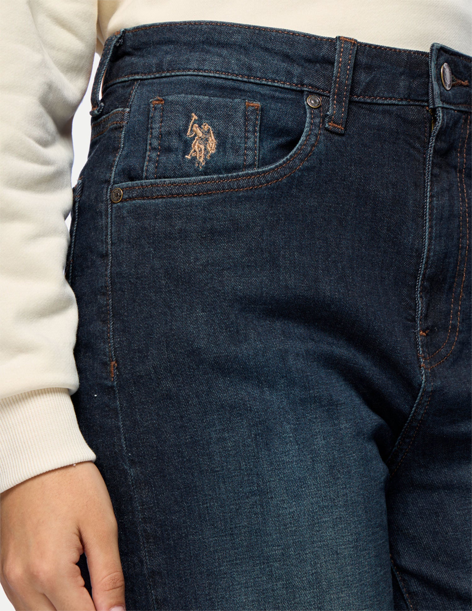 Wide Leg Fit Blue Jeans Dark Blue - U.S. Polo Assn. India | Large