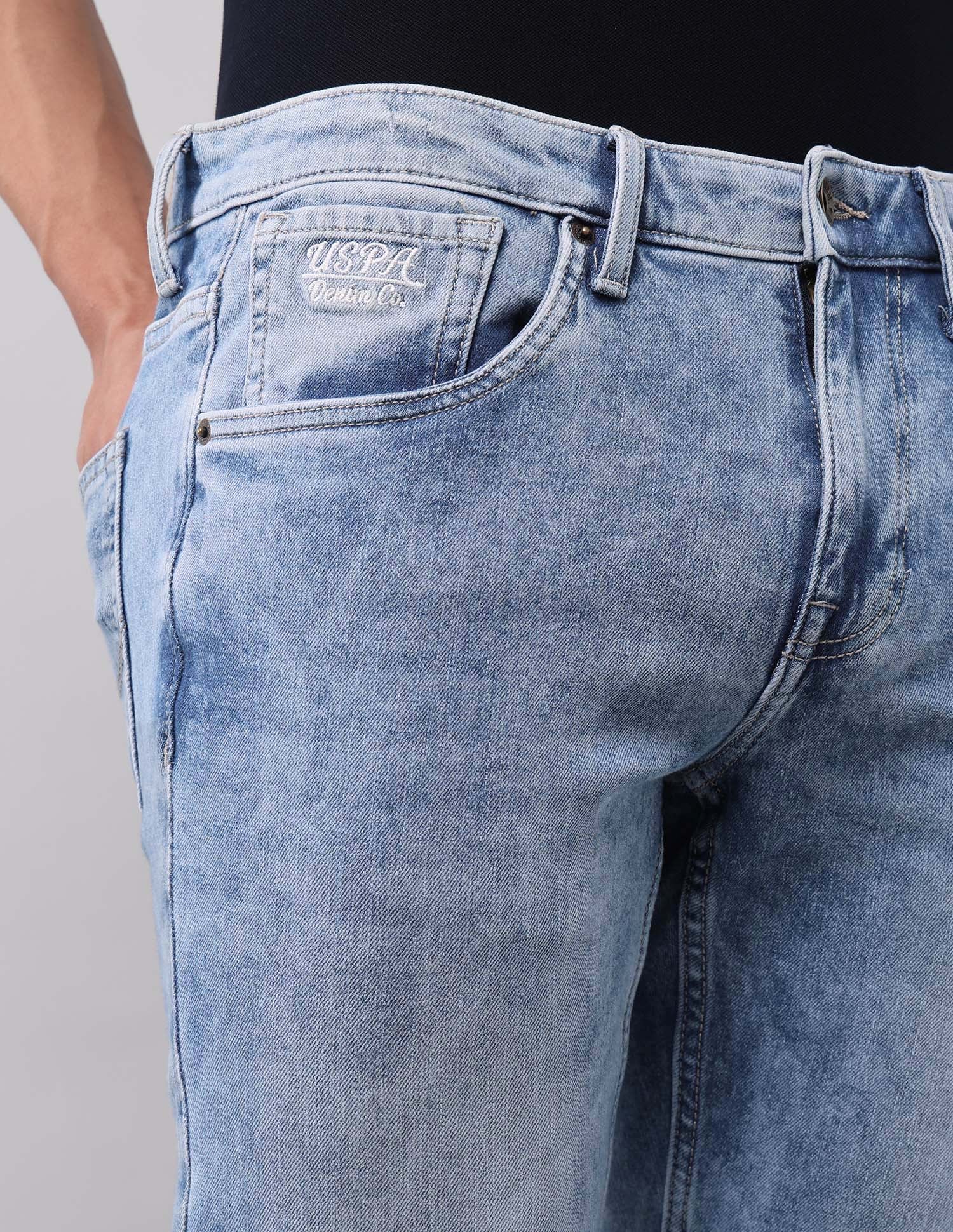 Brandon Slim Tapered Fit Blue Jeans Blue - U.S. Polo Assn. India | Large