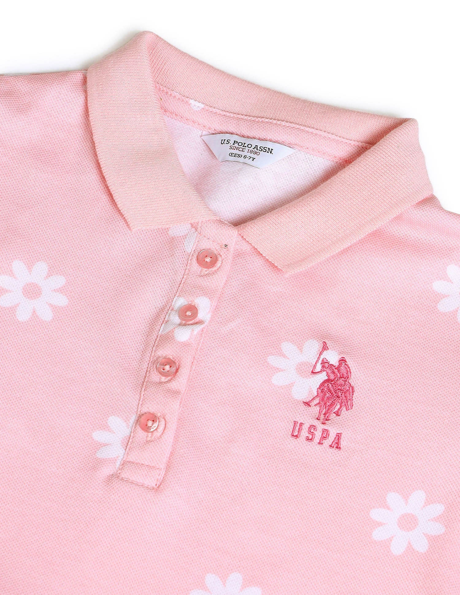 Girls Floral A-line Dress Light Pink - U.S. POLO ASSN. | Large