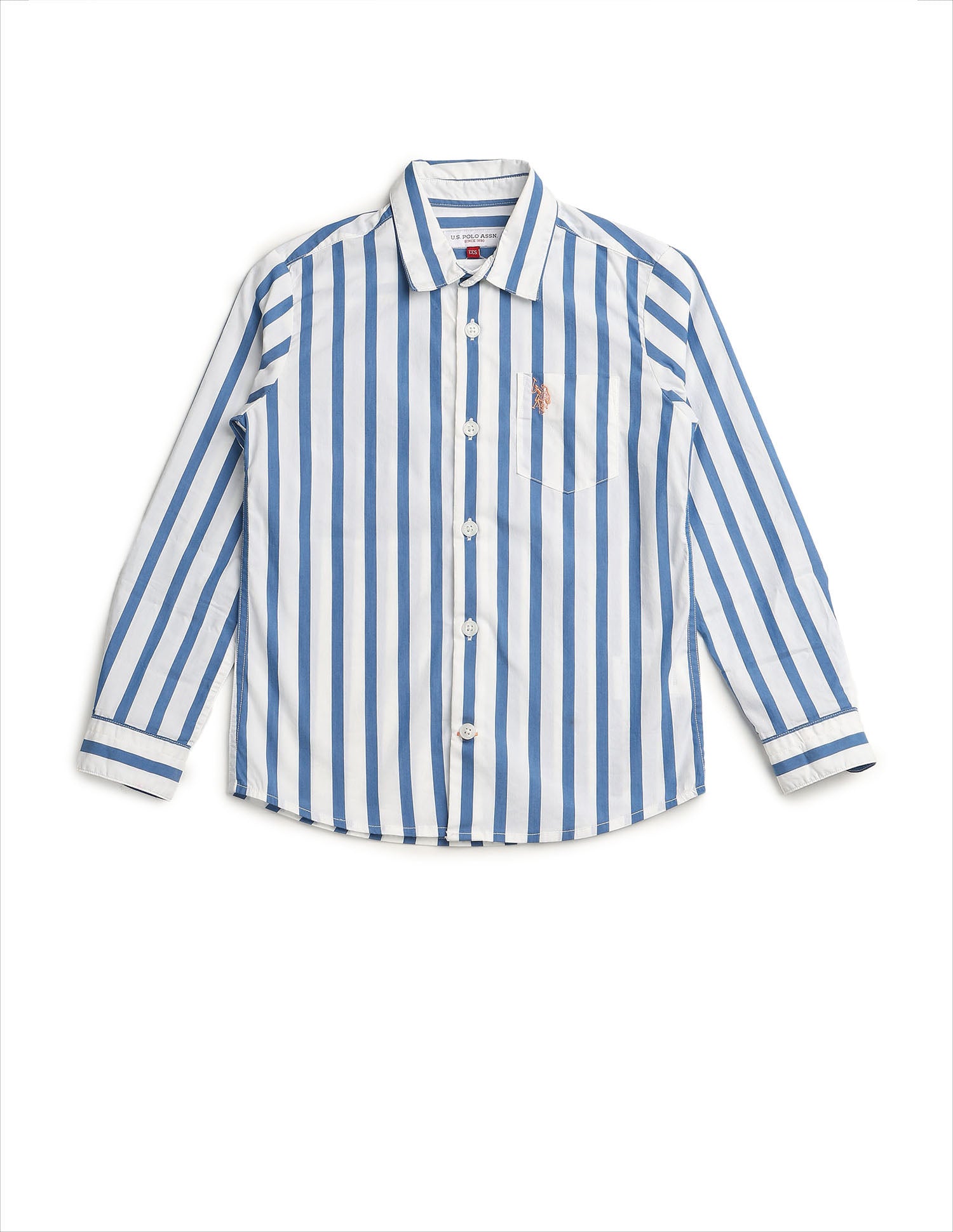 Boys Vertical Striped Regular Fit Shirt Navy - U.S. POLO ASSN. | Large
