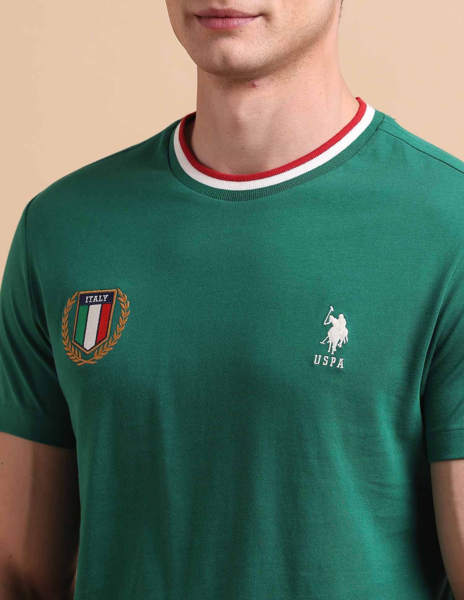 Solid Pure Cotton T-Shirt Dark Green - U.S. POLO ASSN. | Large