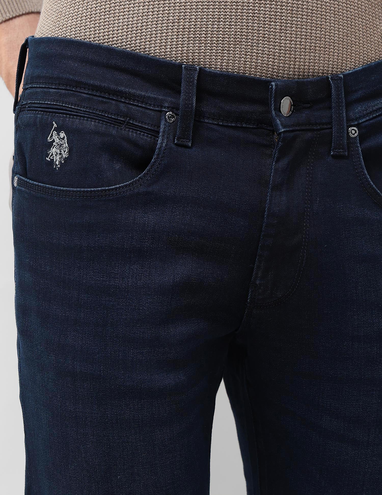 Brandon Slim Tapered Fit Blue Jeans Dark Blue - U.S. POLO ASSN. | Large