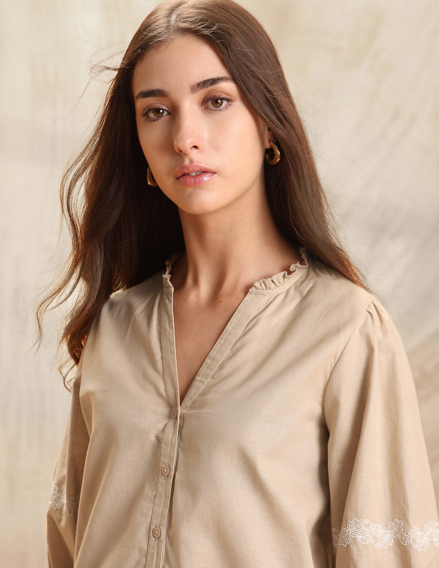 Solid Regular Fit Top Beige - U.S. POLO ASSN. | Large