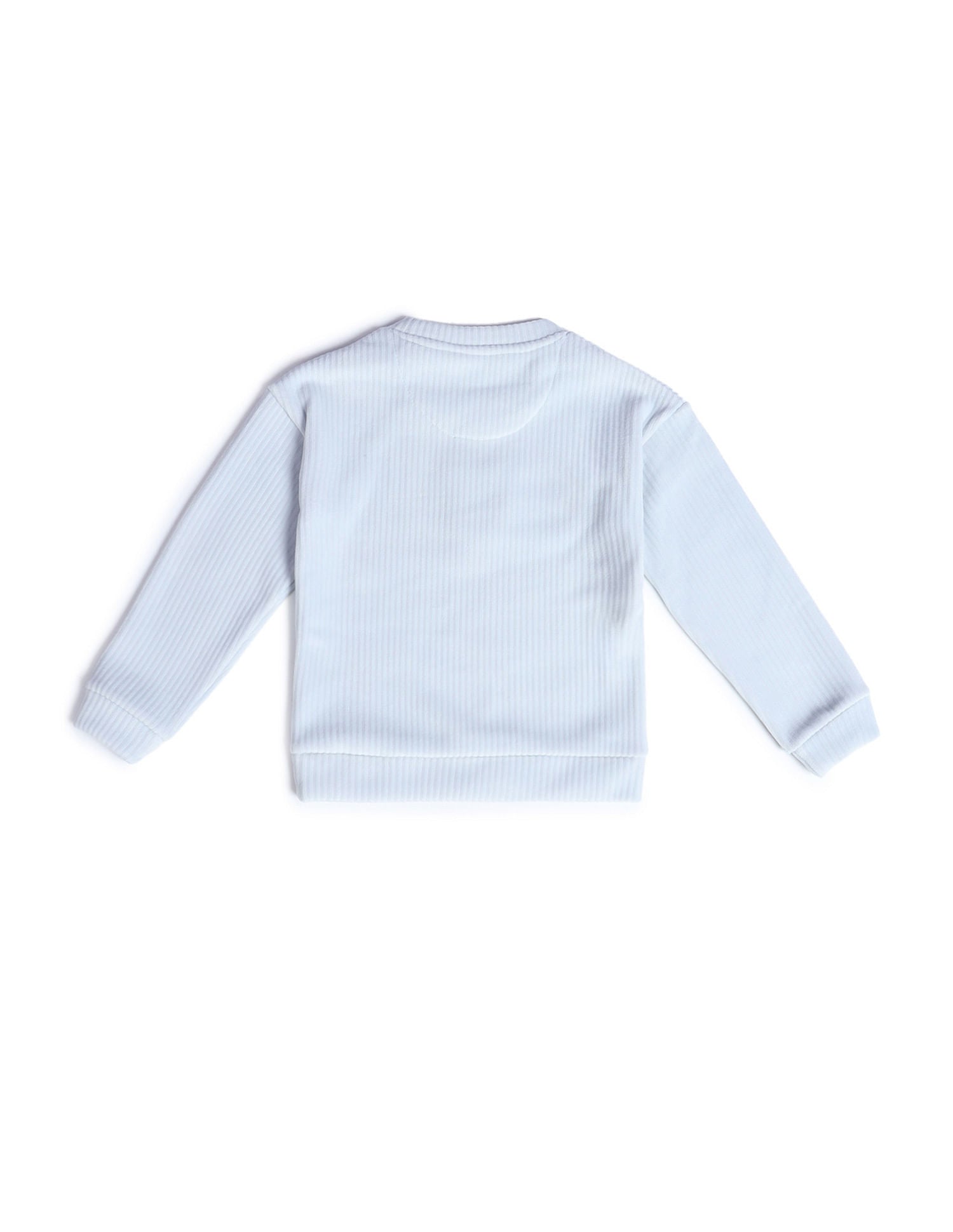 Girls Ribbed Sweatshirt Light Blue - U.S. POLO ASSN. | Large