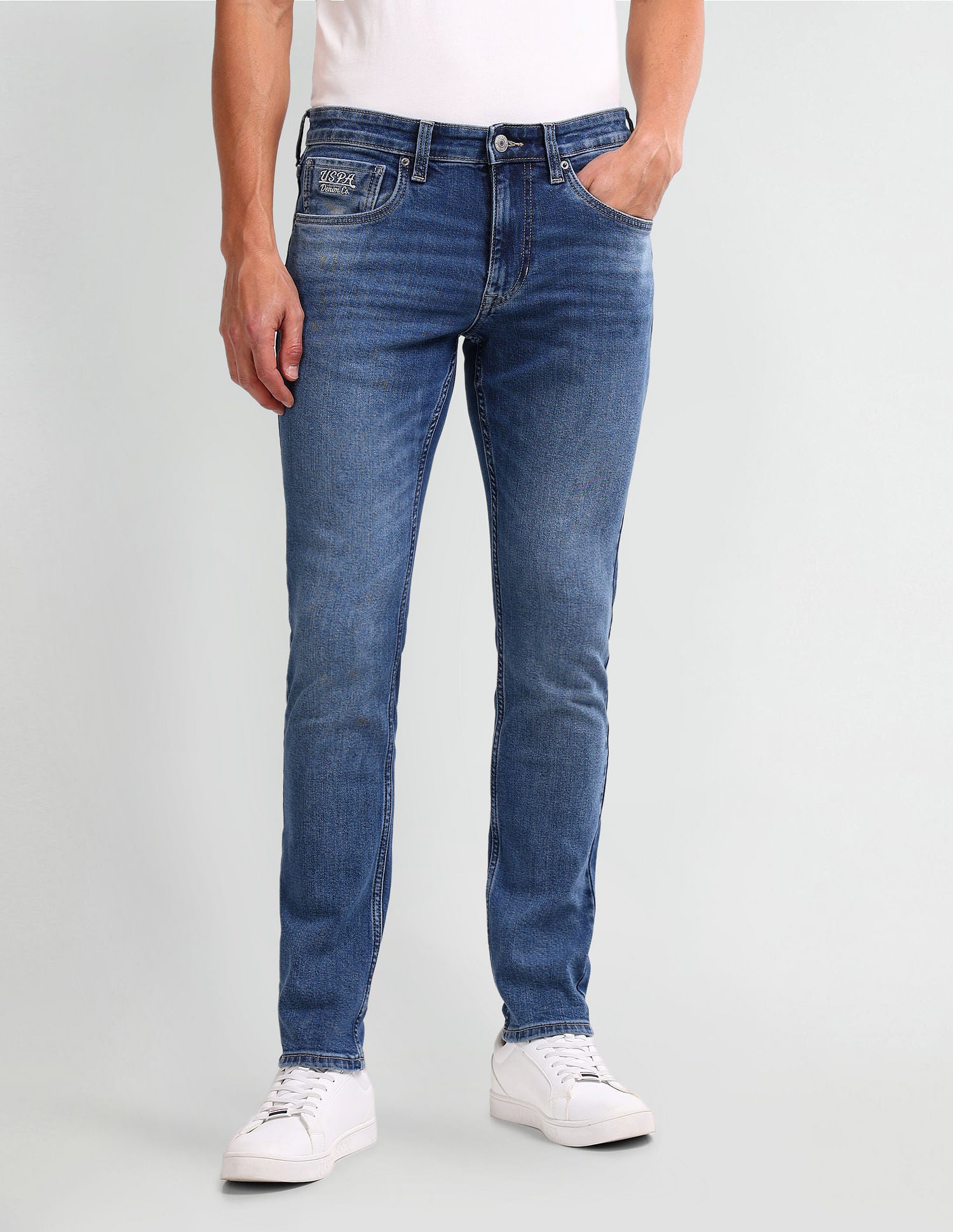 Brandon Slim Tapered Blue Jeans Blue - U.S. POLO ASSN. | Large