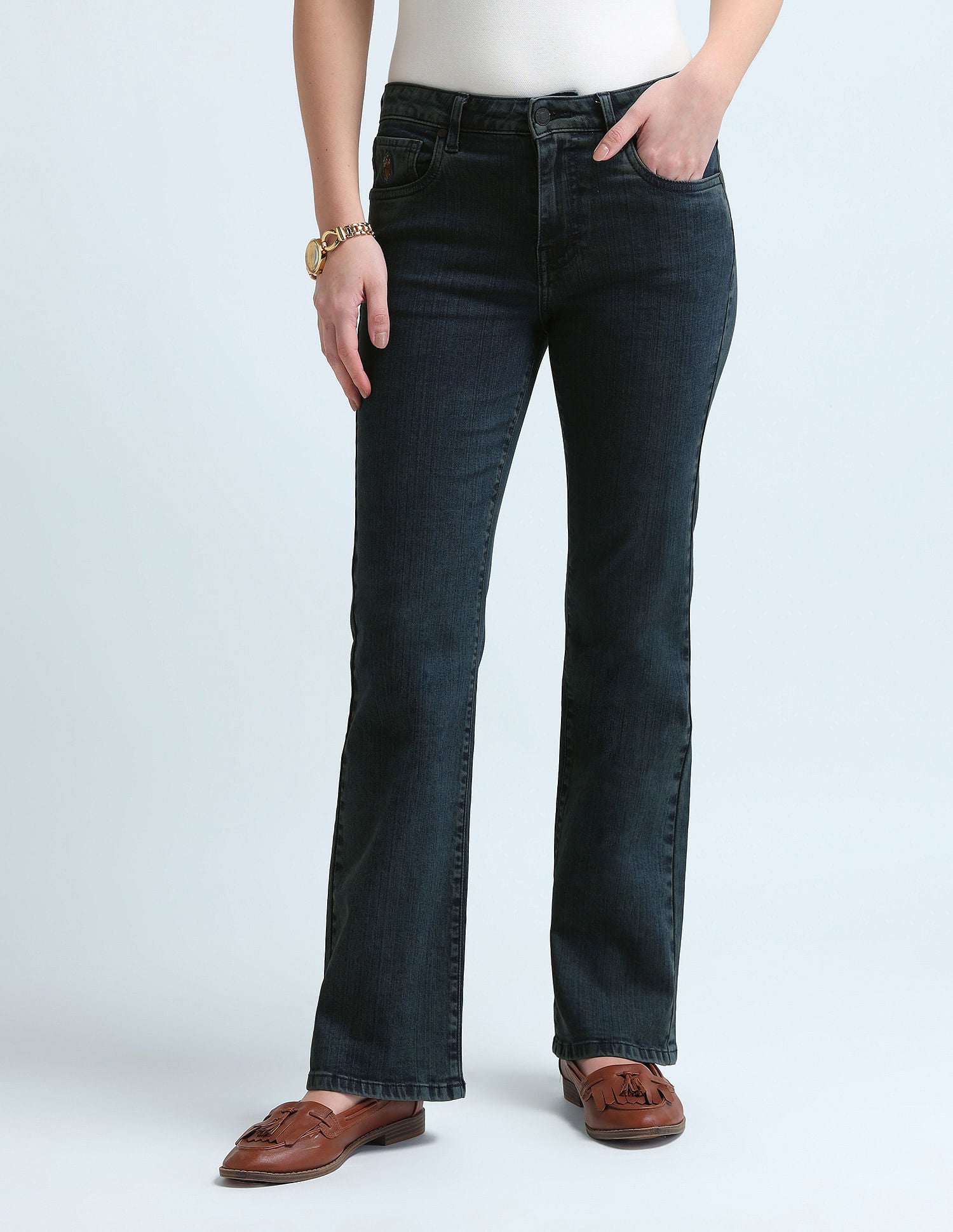 Skinny Bootcut Fit Blue Jeans Blue - U.S. POLO ASSN. | Large