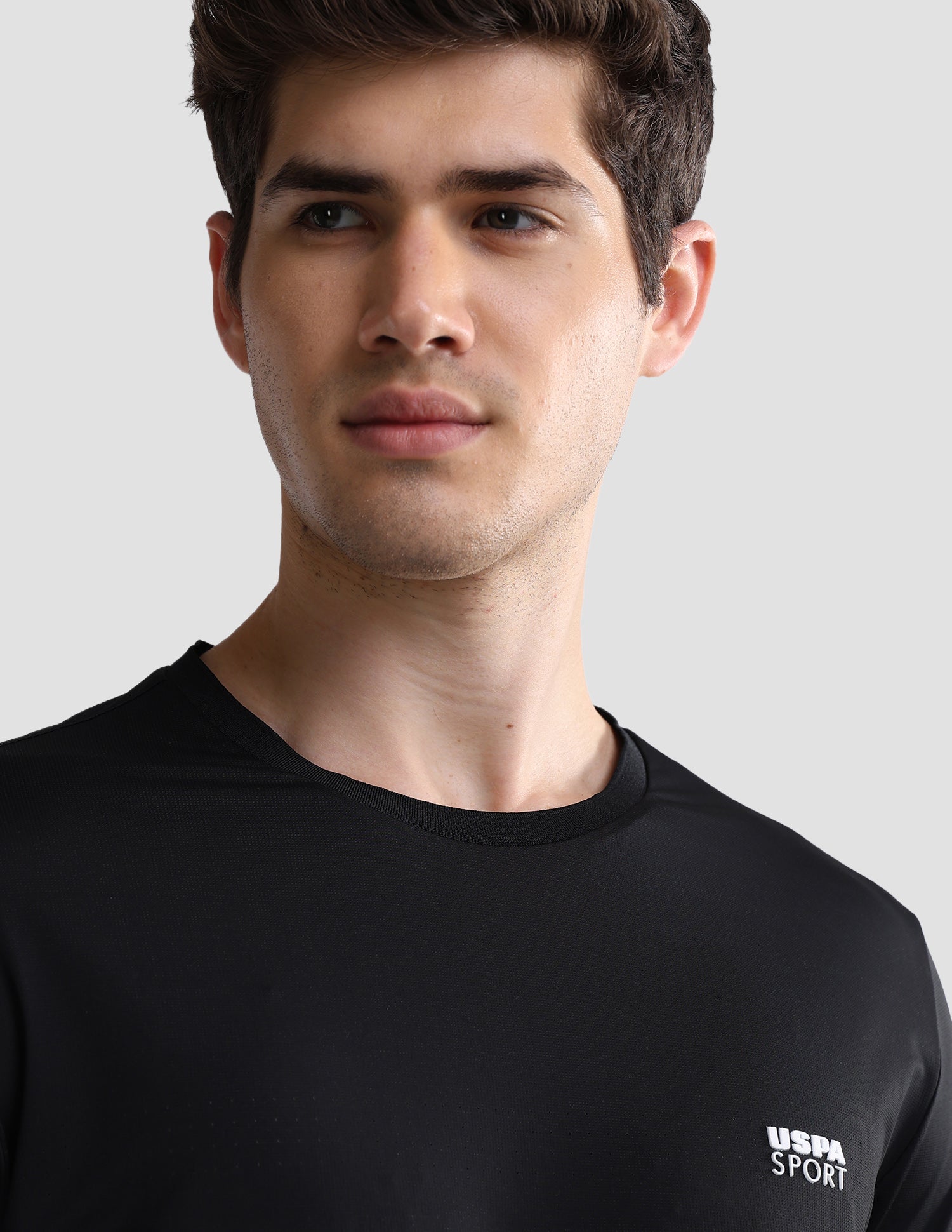 Colourblocked Slim Fit Active T-Shirt Black - U.S. Polo Assn. India | Large