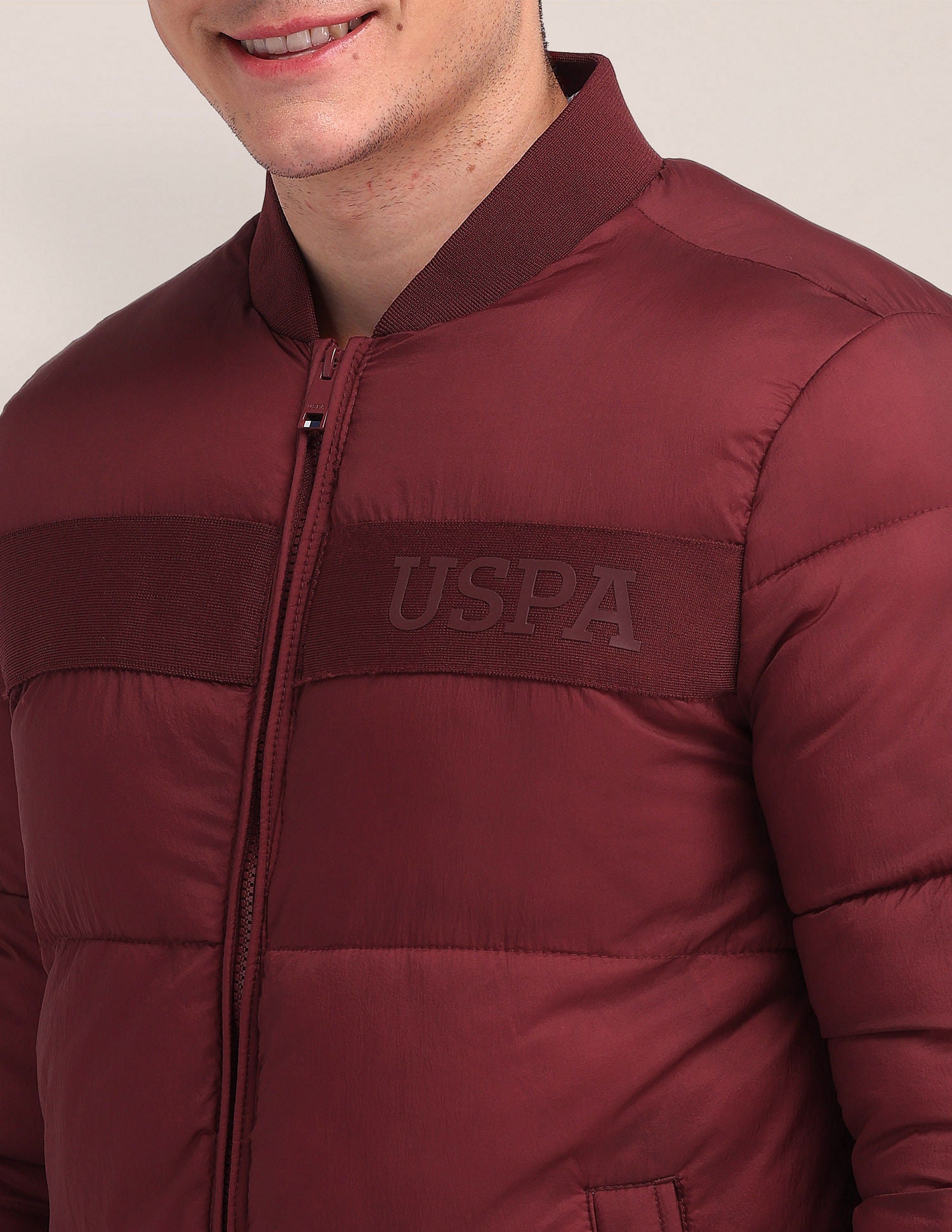 Regular Fit Solid Padded Jacket Red - U.S. POLO ASSN. | Large